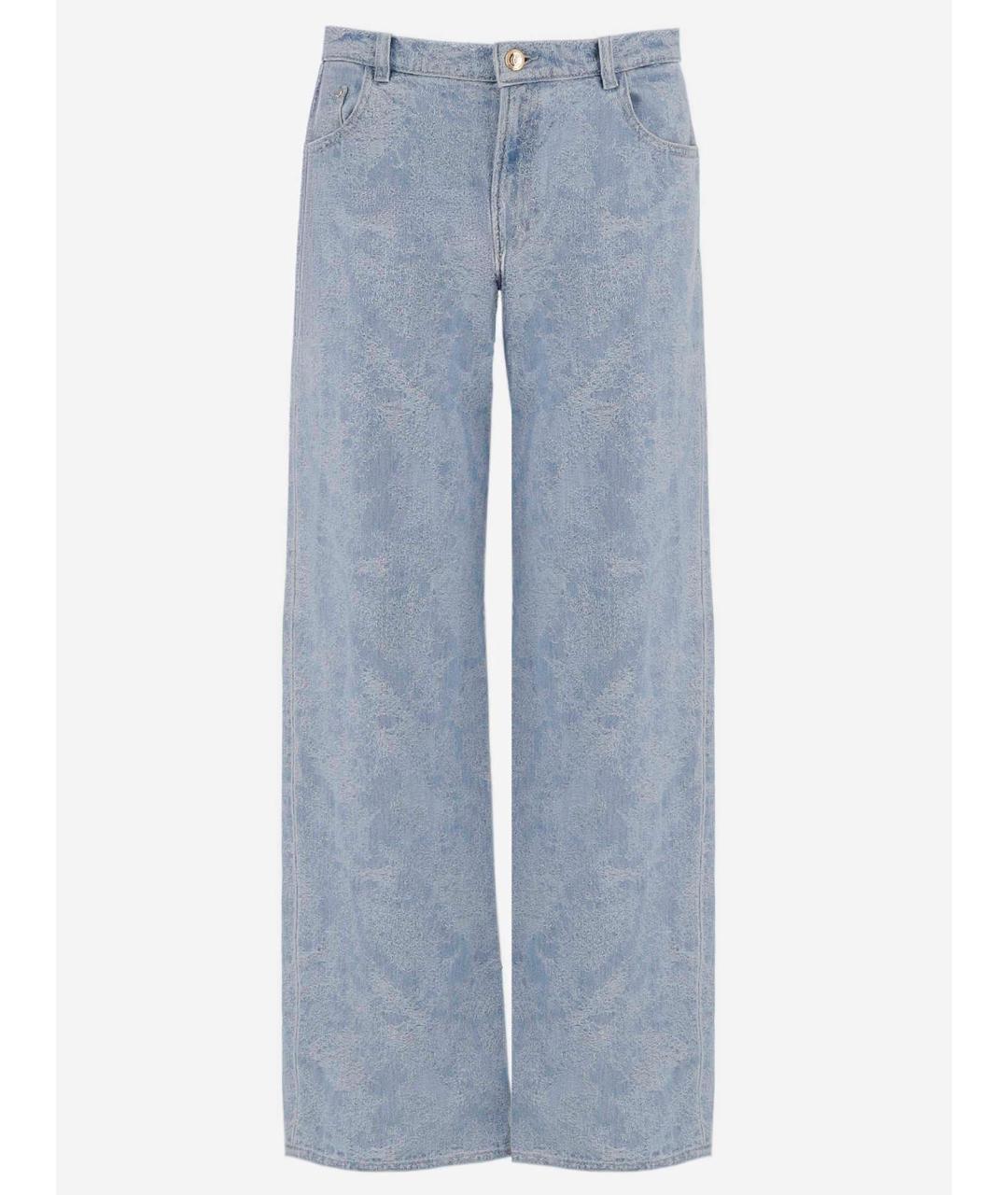 JUST CAVALLI Синие хлопковые прямые джинсы, фото 4