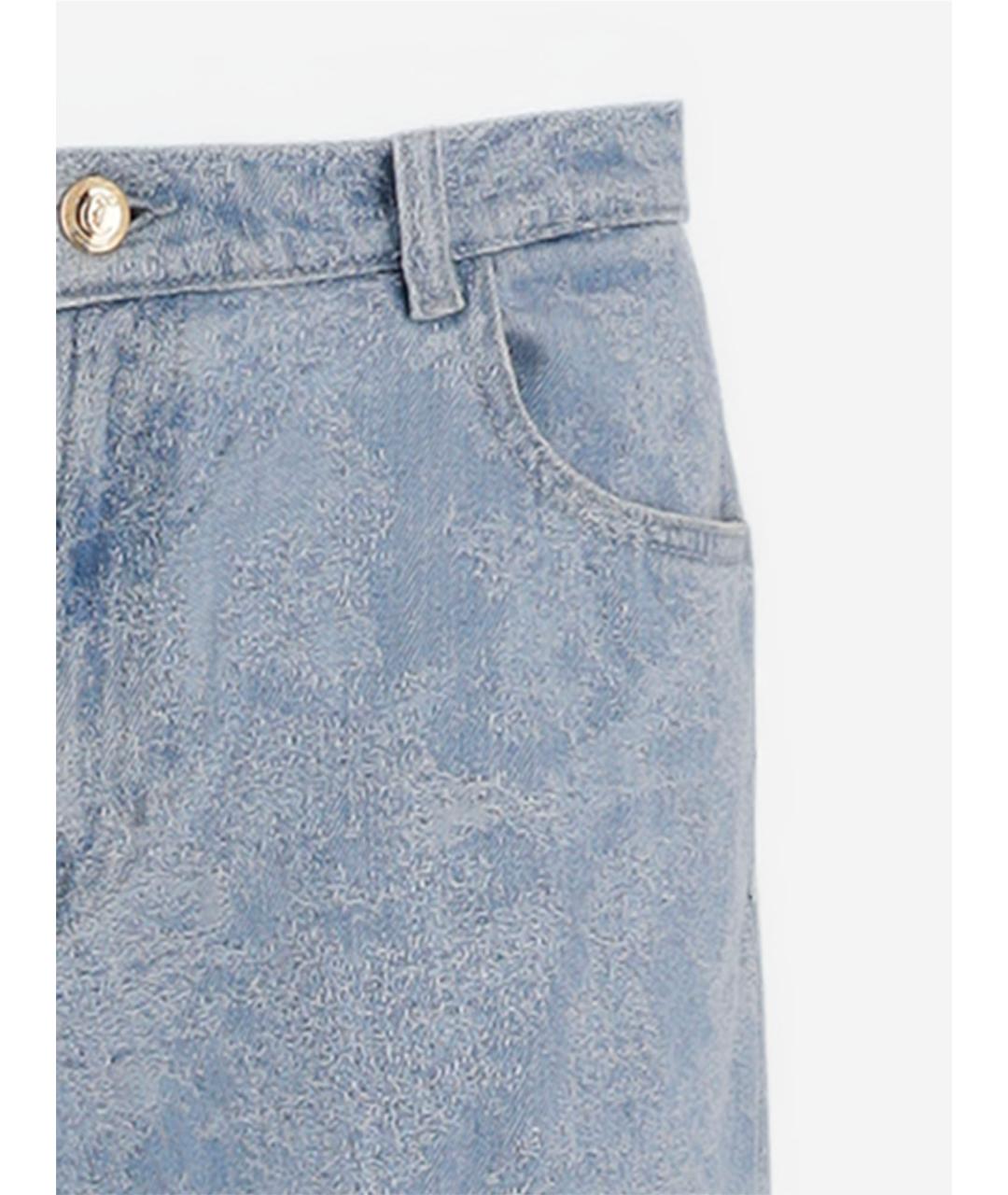 JUST CAVALLI Синие хлопковые прямые джинсы, фото 3