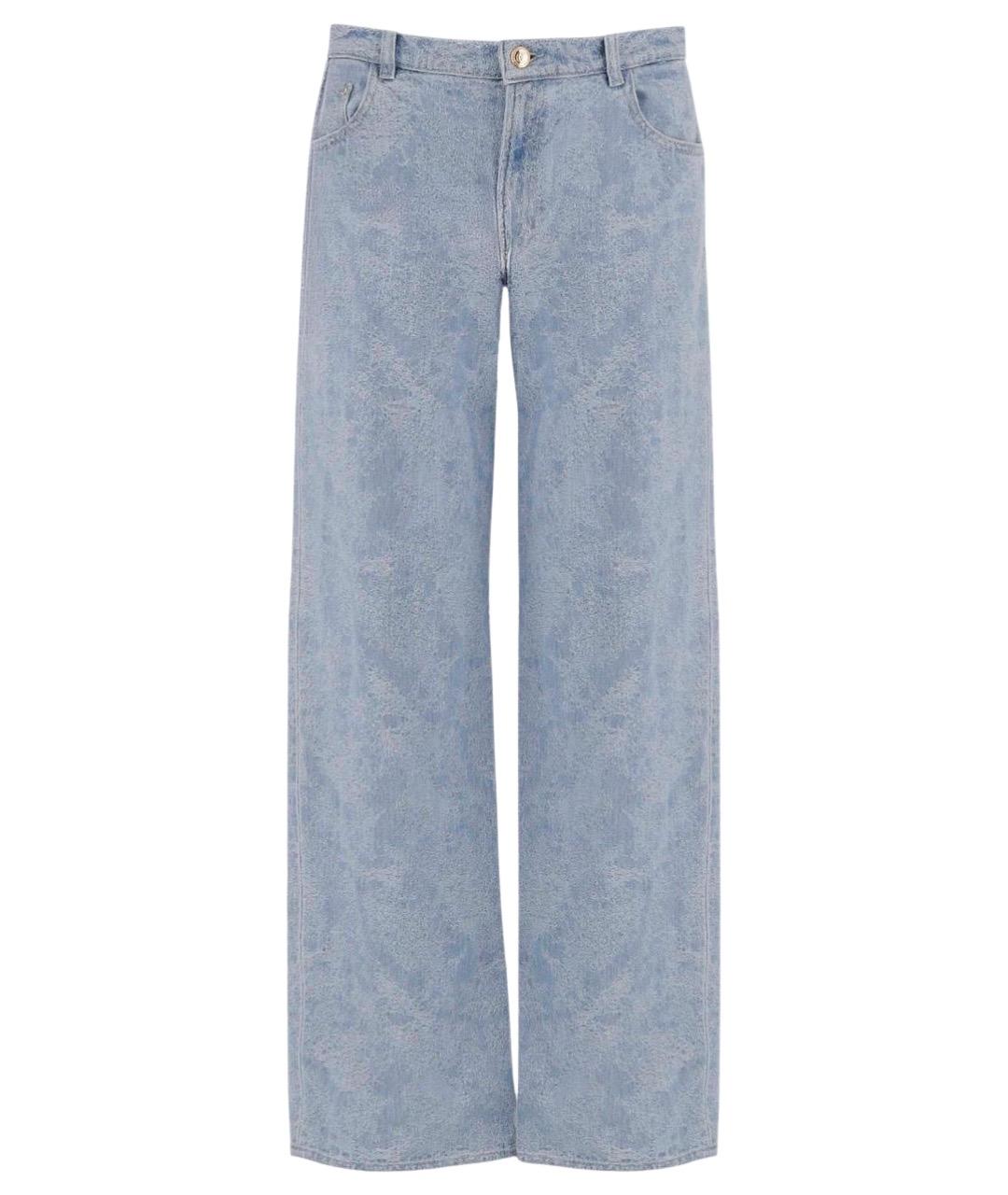 JUST CAVALLI Синие хлопковые прямые джинсы, фото 1