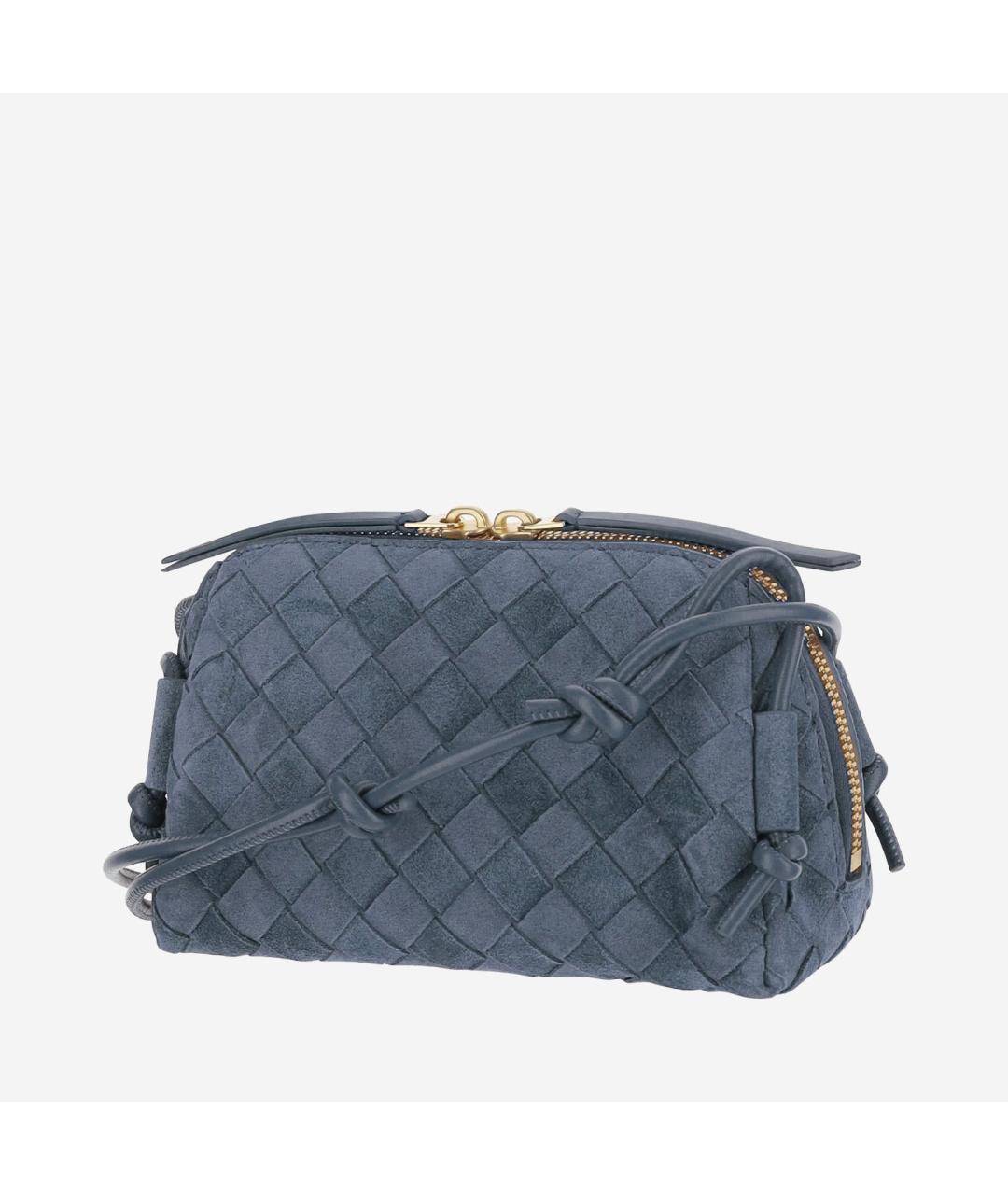 BOTTEGA VENETA Голубая кожаная сумка через плечо, фото 2