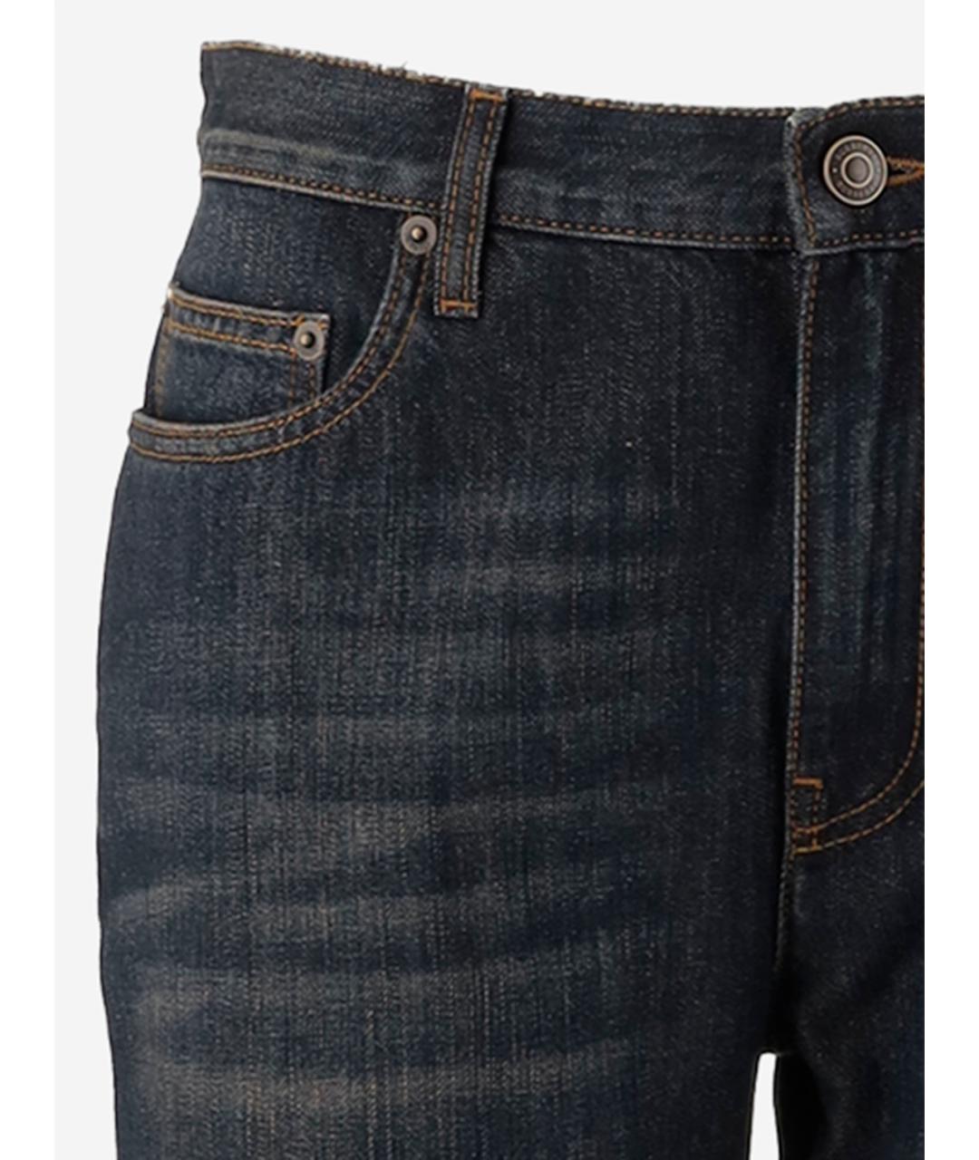 BURBERRY Черные хлопковые прямые джинсы, фото 3