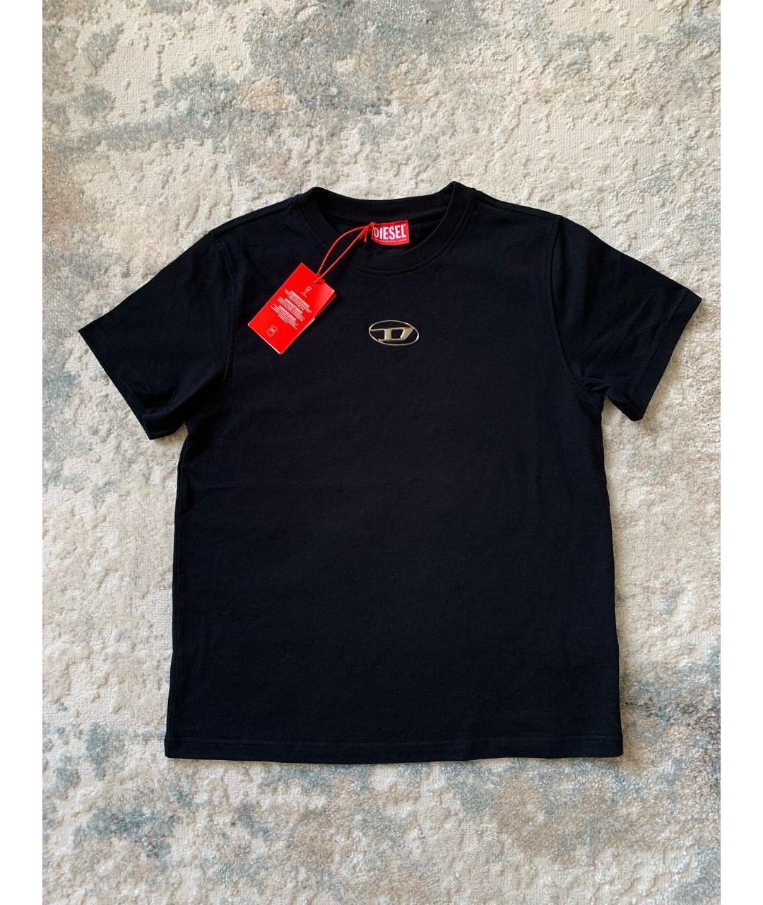 DIESEL Черная хлопковая футболка, фото 4