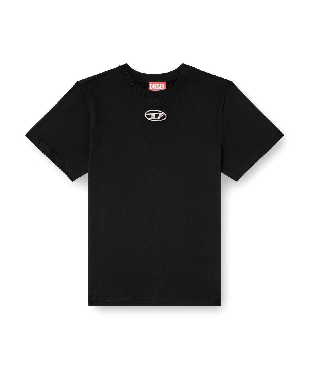 DIESEL Черная хлопковая футболка, фото 1