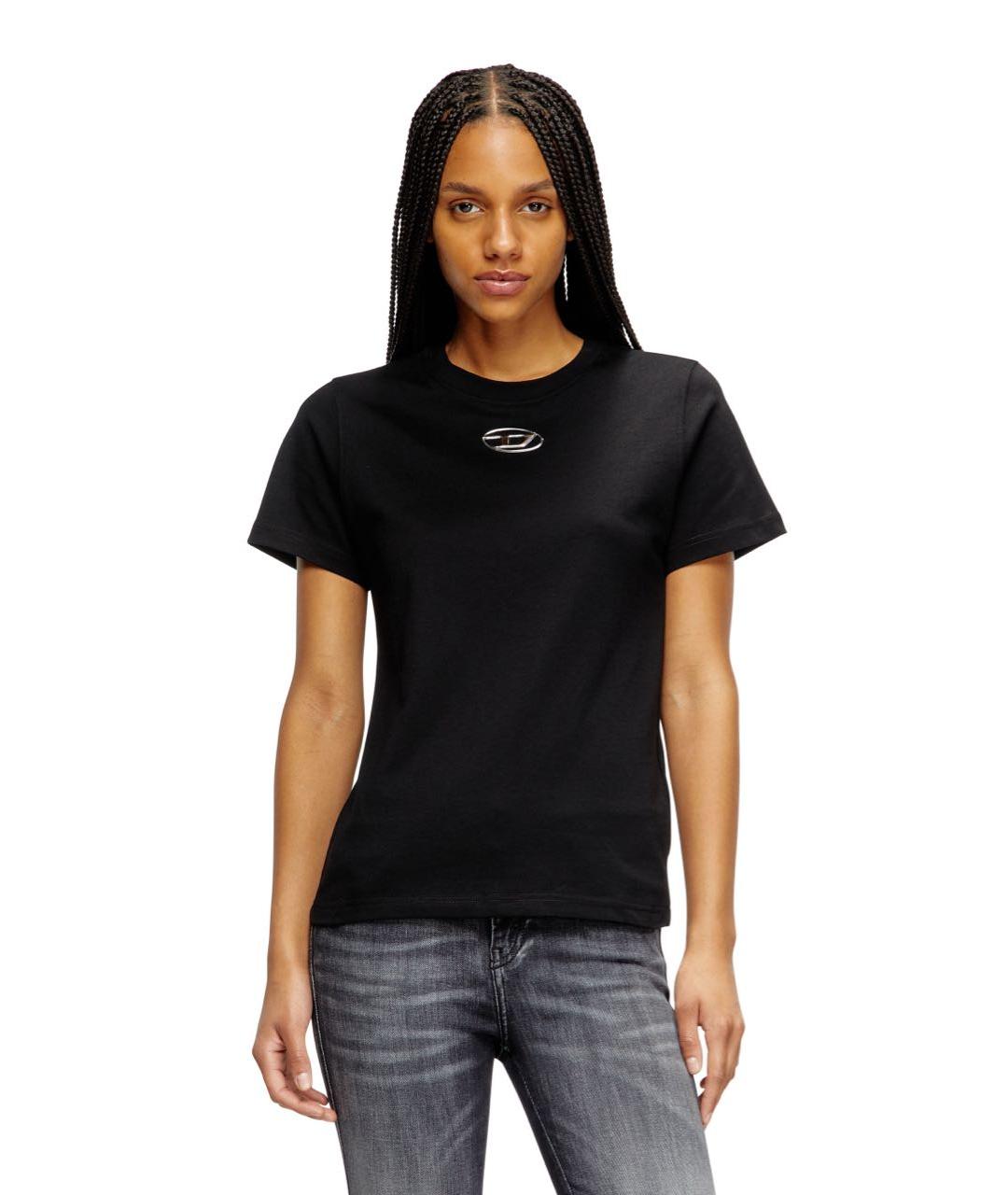 DIESEL Черная хлопковая футболка, фото 2