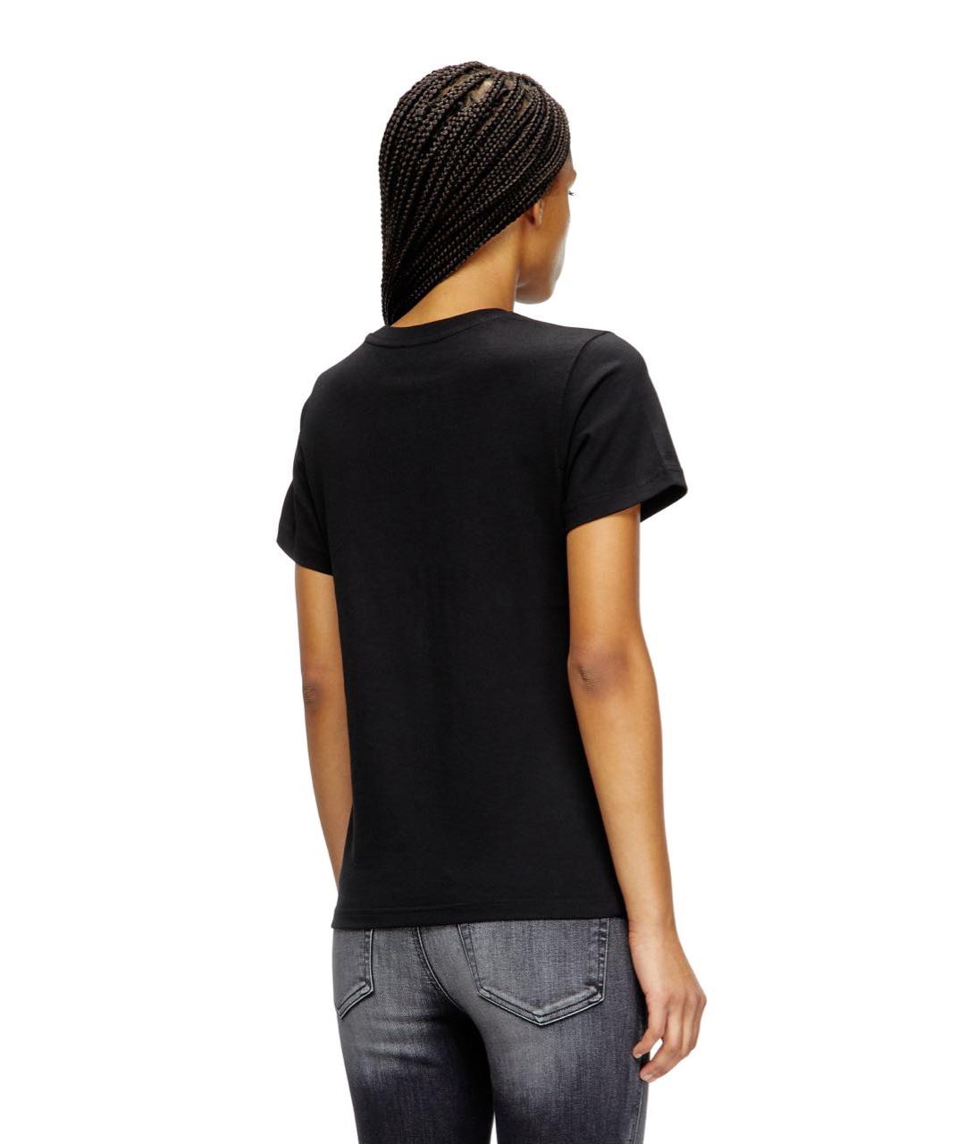 DIESEL Черная хлопковая футболка, фото 3