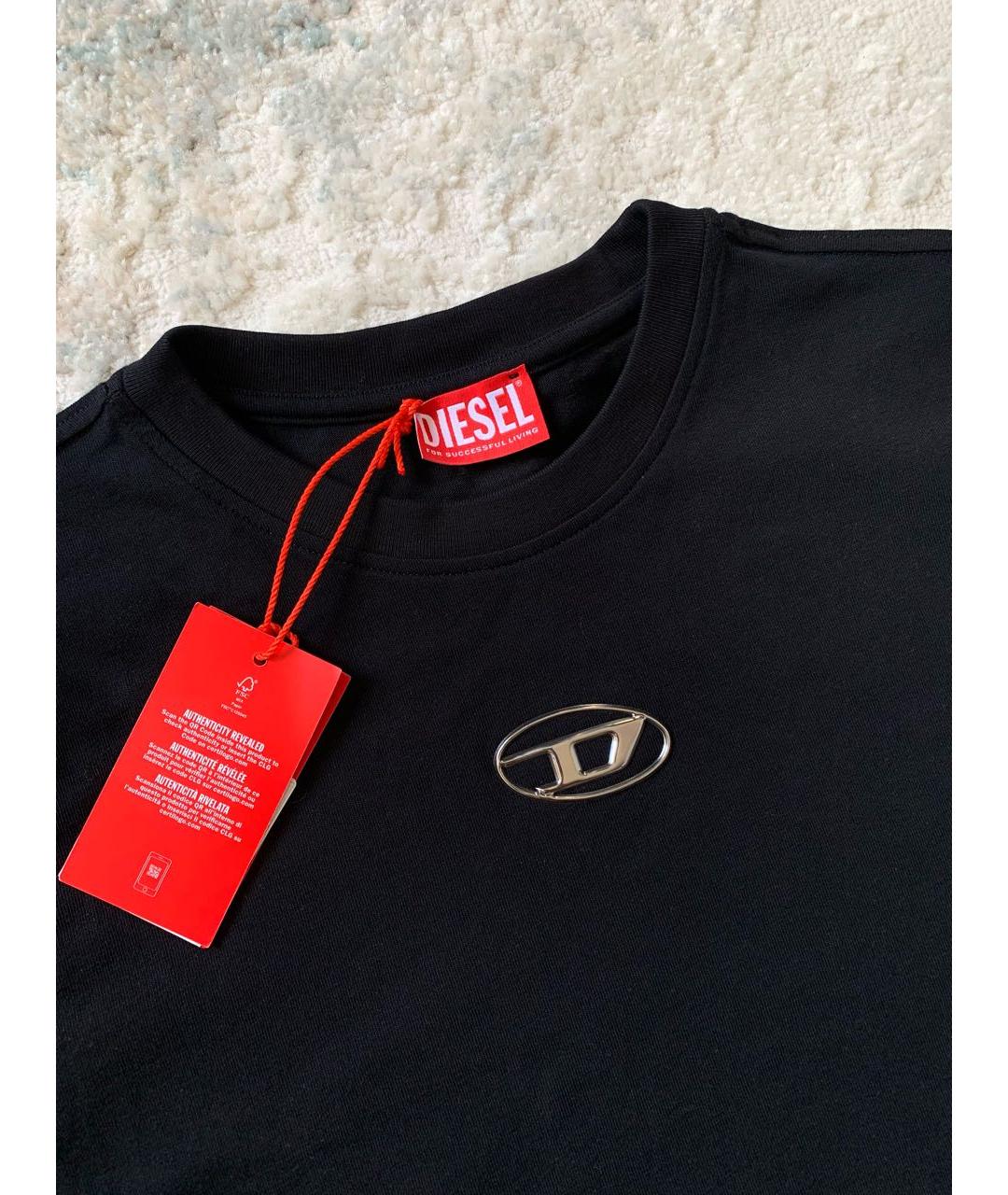 DIESEL Черная хлопковая футболка, фото 6