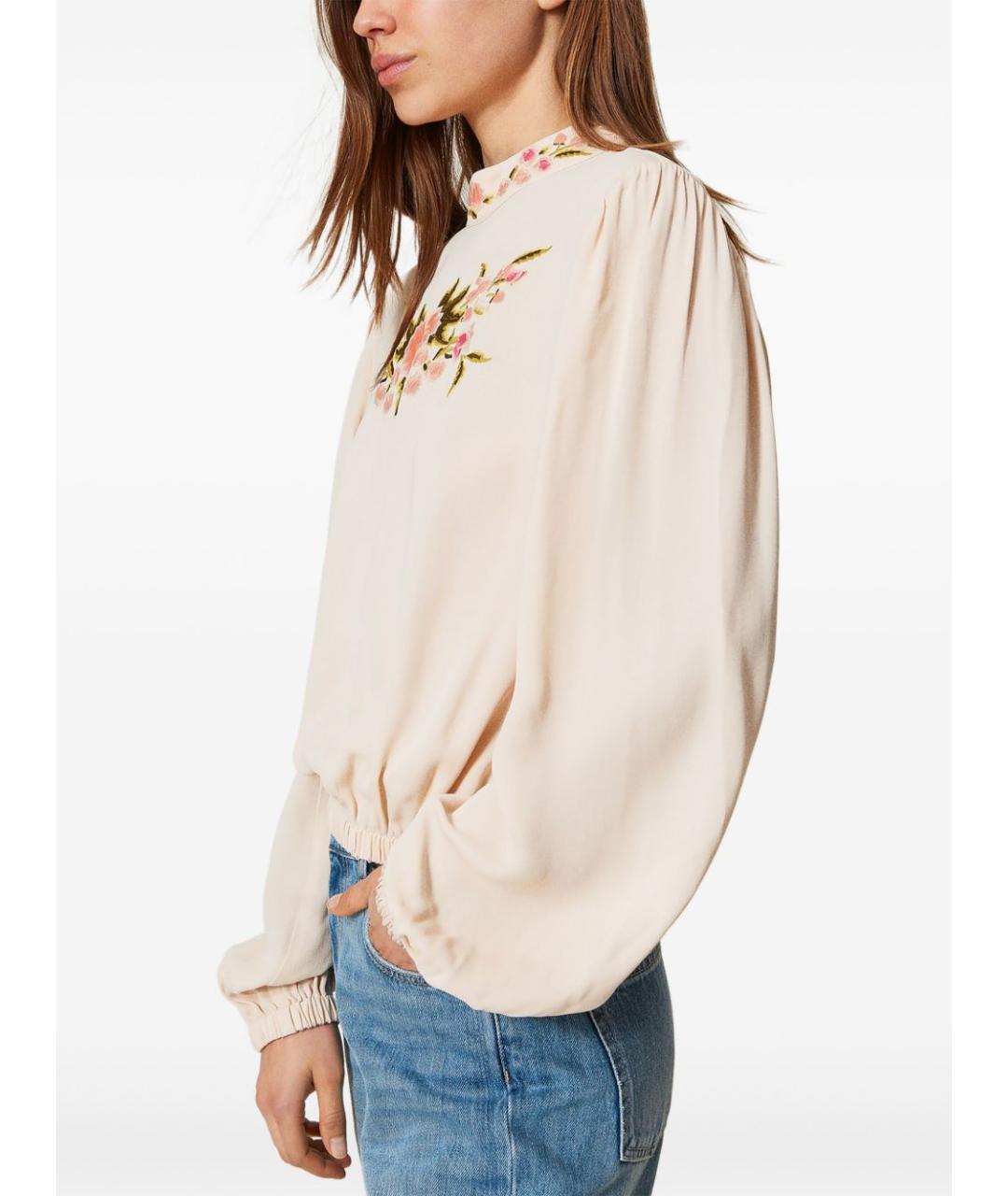 TWIN-SET Бежевая хлопковая рубашка, фото 3