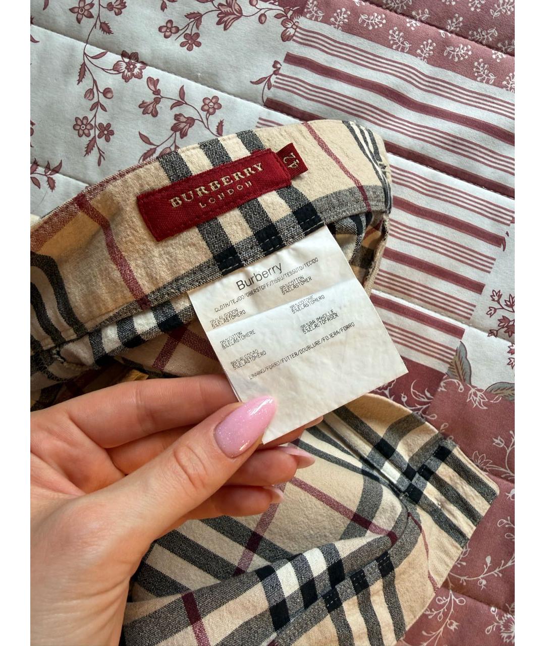 BURBERRY Коричневые брюки узкие, фото 3