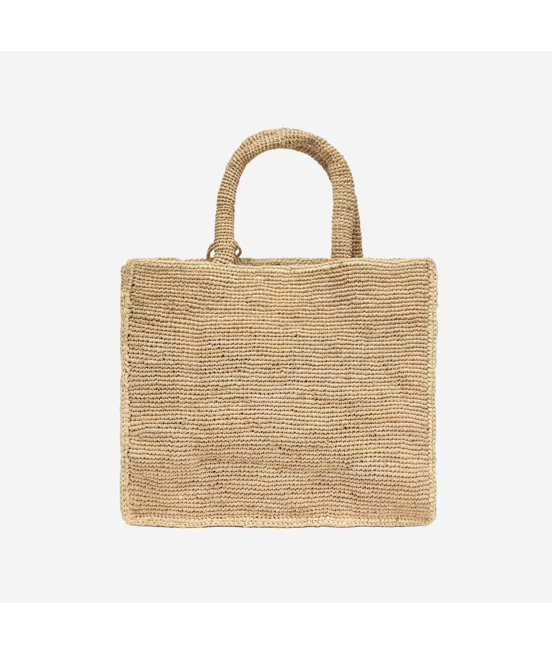 MC2 SAINT BARTH Бежевая пелетеная сумка тоут, фото 2