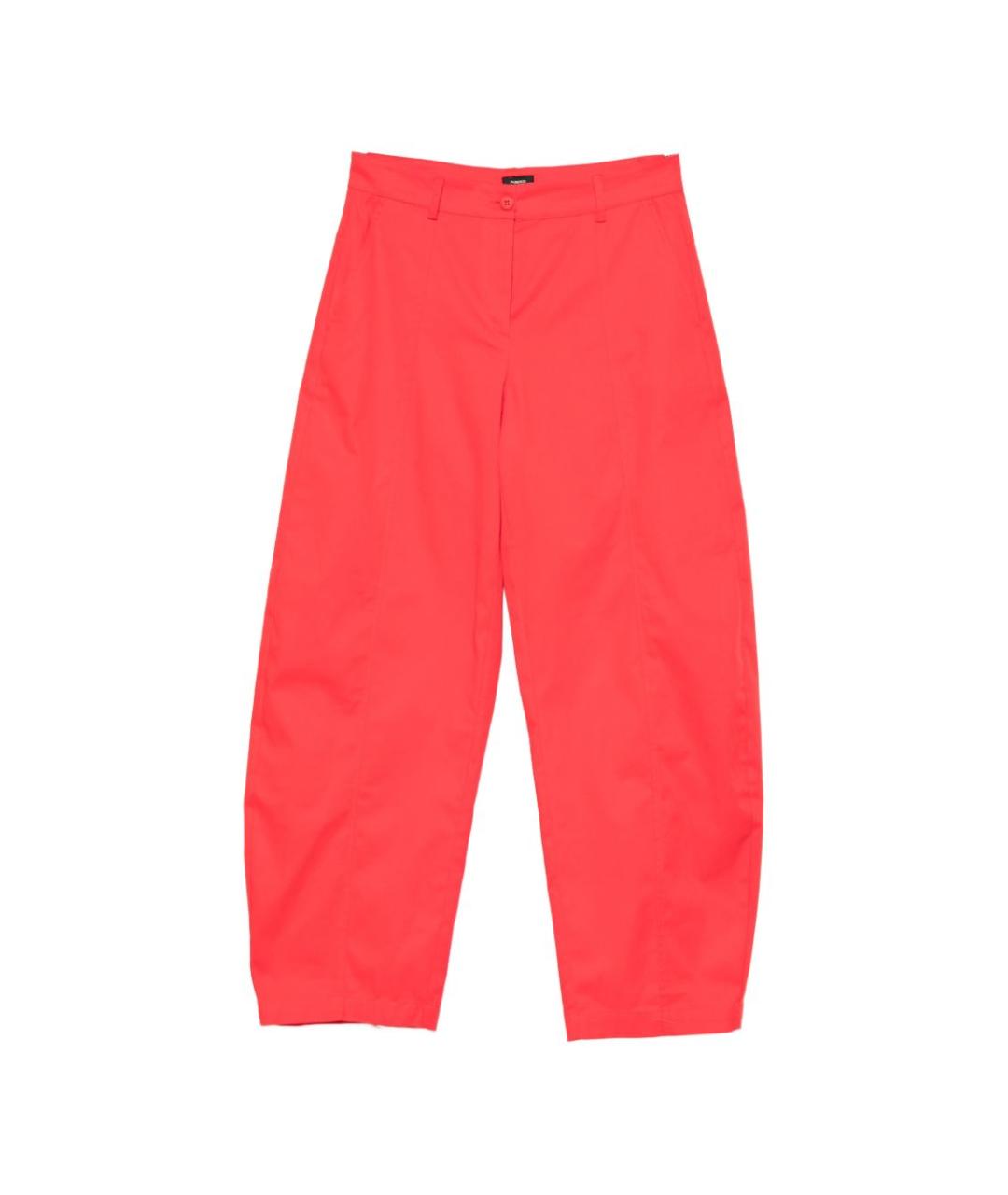 PINKO Красные хлопковые прямые брюки, фото 1