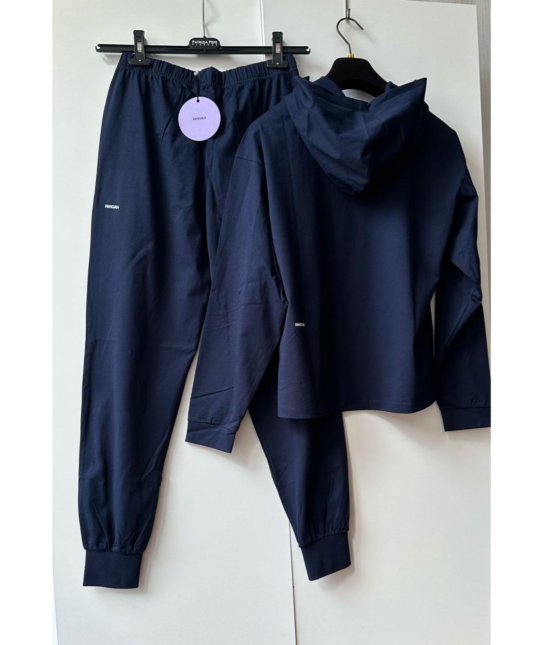 THE PANGAIA Темно-синий хлопковый костюм с брюками, фото 5