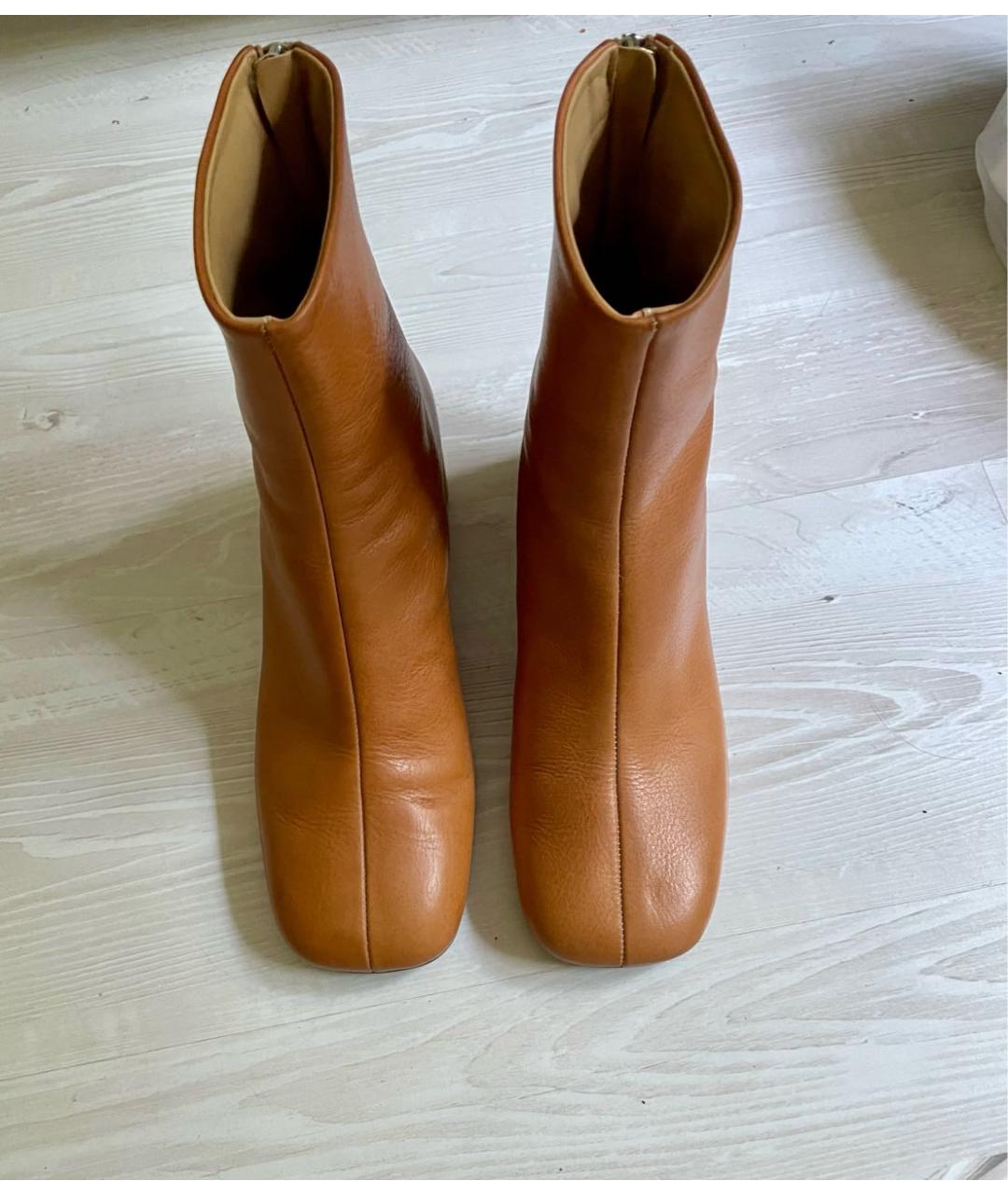 MM6 MAISON MARGIELA Горчичные кожаные ботильоны, фото 2