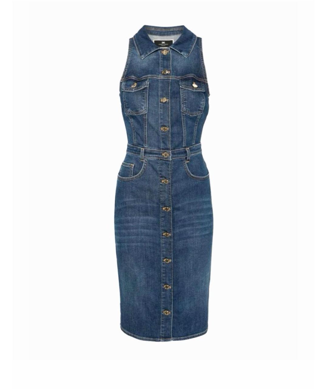 ELISABETTA FRANCHI Синее деним повседневное платье, фото 1