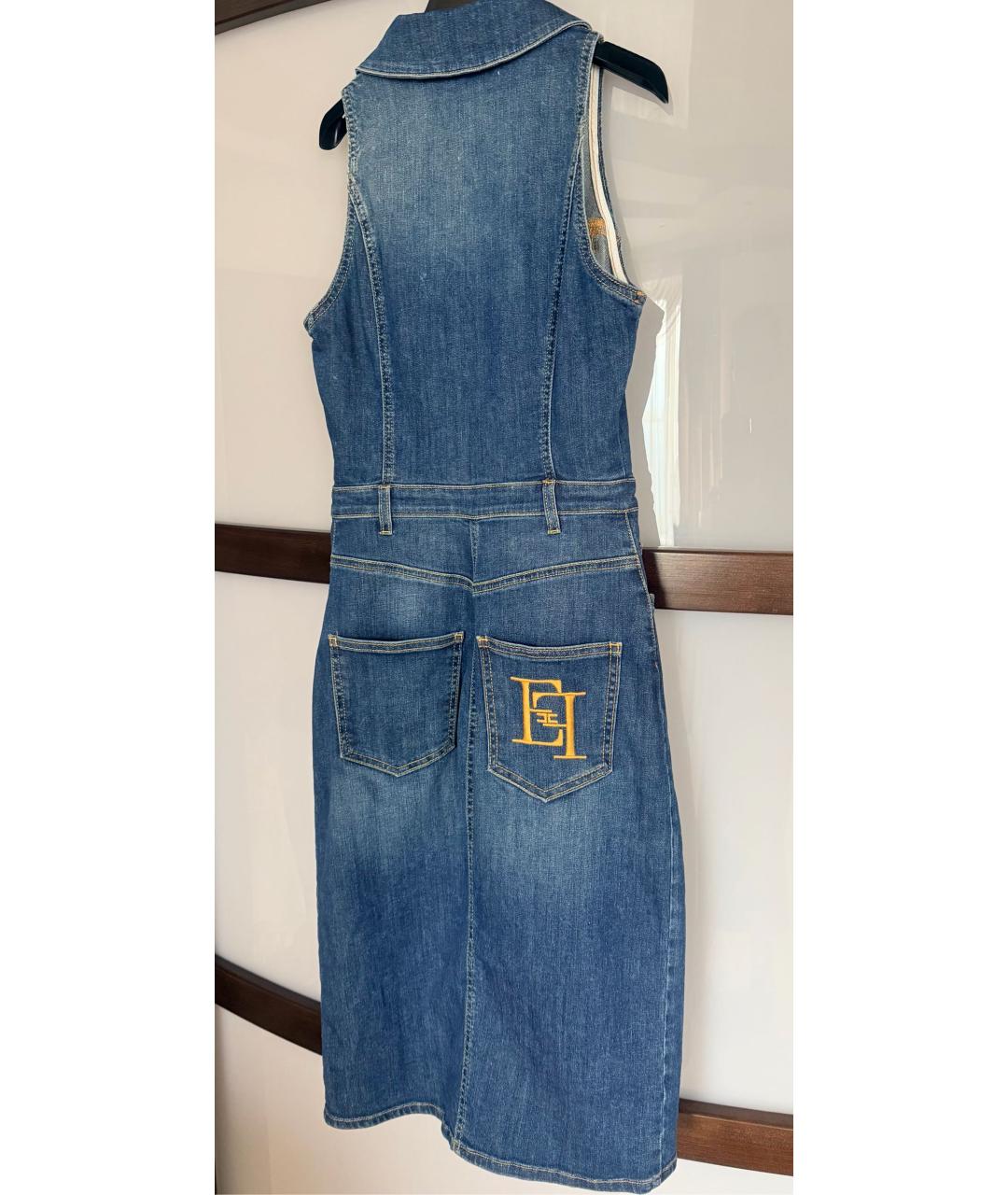 ELISABETTA FRANCHI Синее деним повседневное платье, фото 2