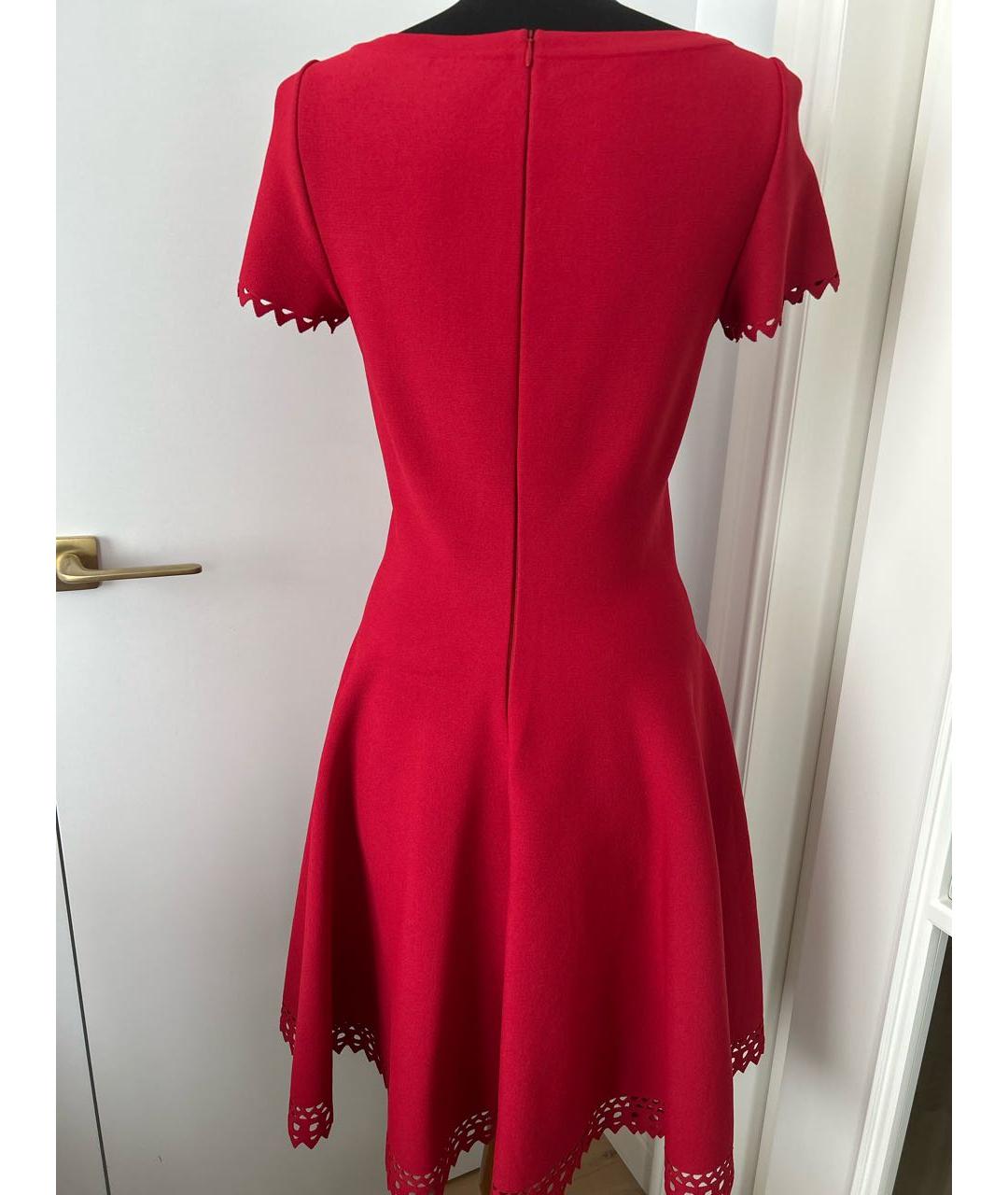 ALAIA Красное вискозное коктейльное платье, фото 2