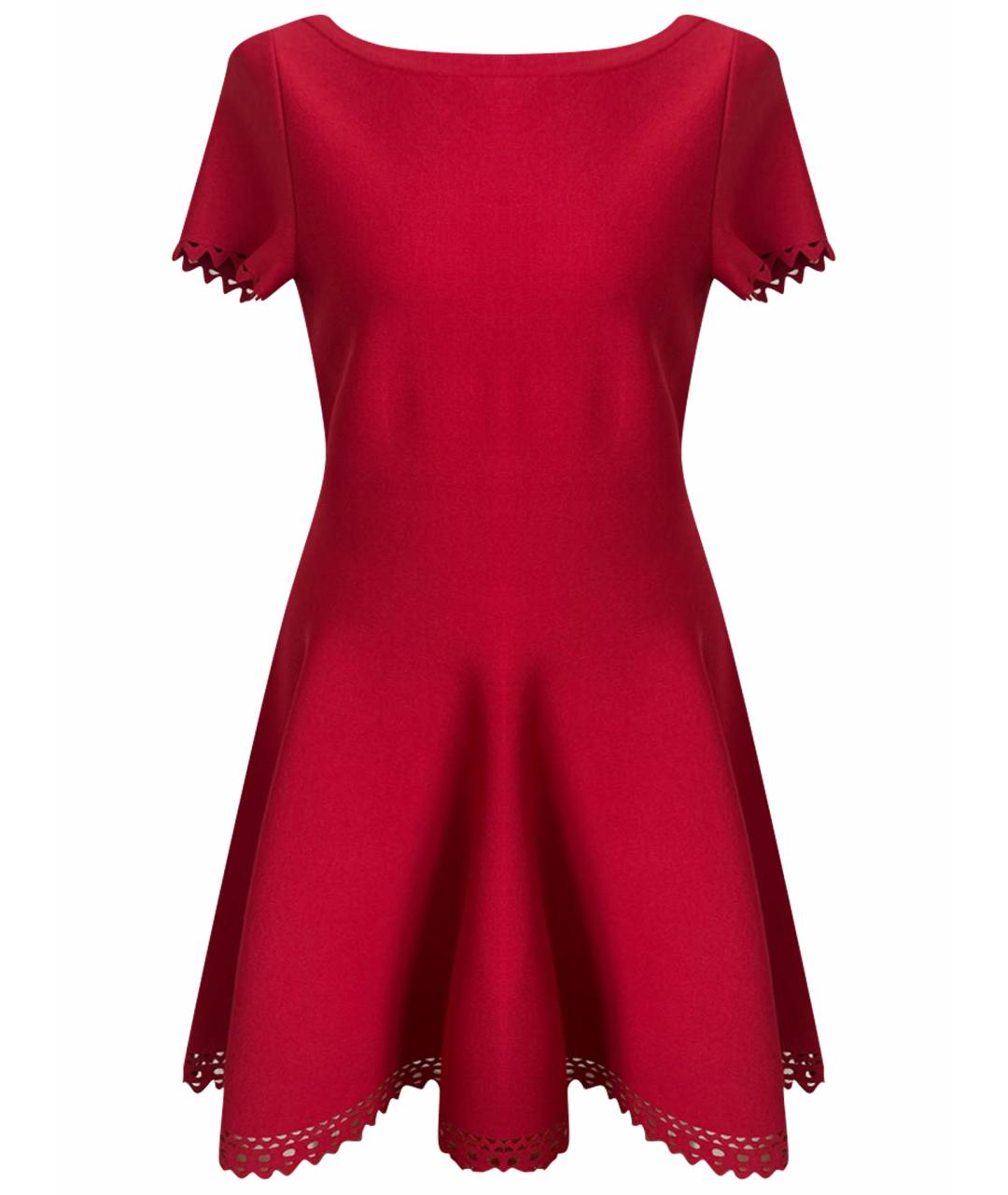 ALAIA Красное вискозное коктейльное платье, фото 1