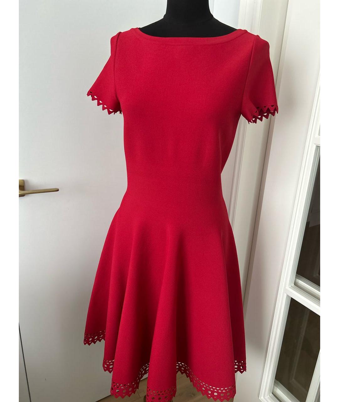 ALAIA Красное вискозное коктейльное платье, фото 6