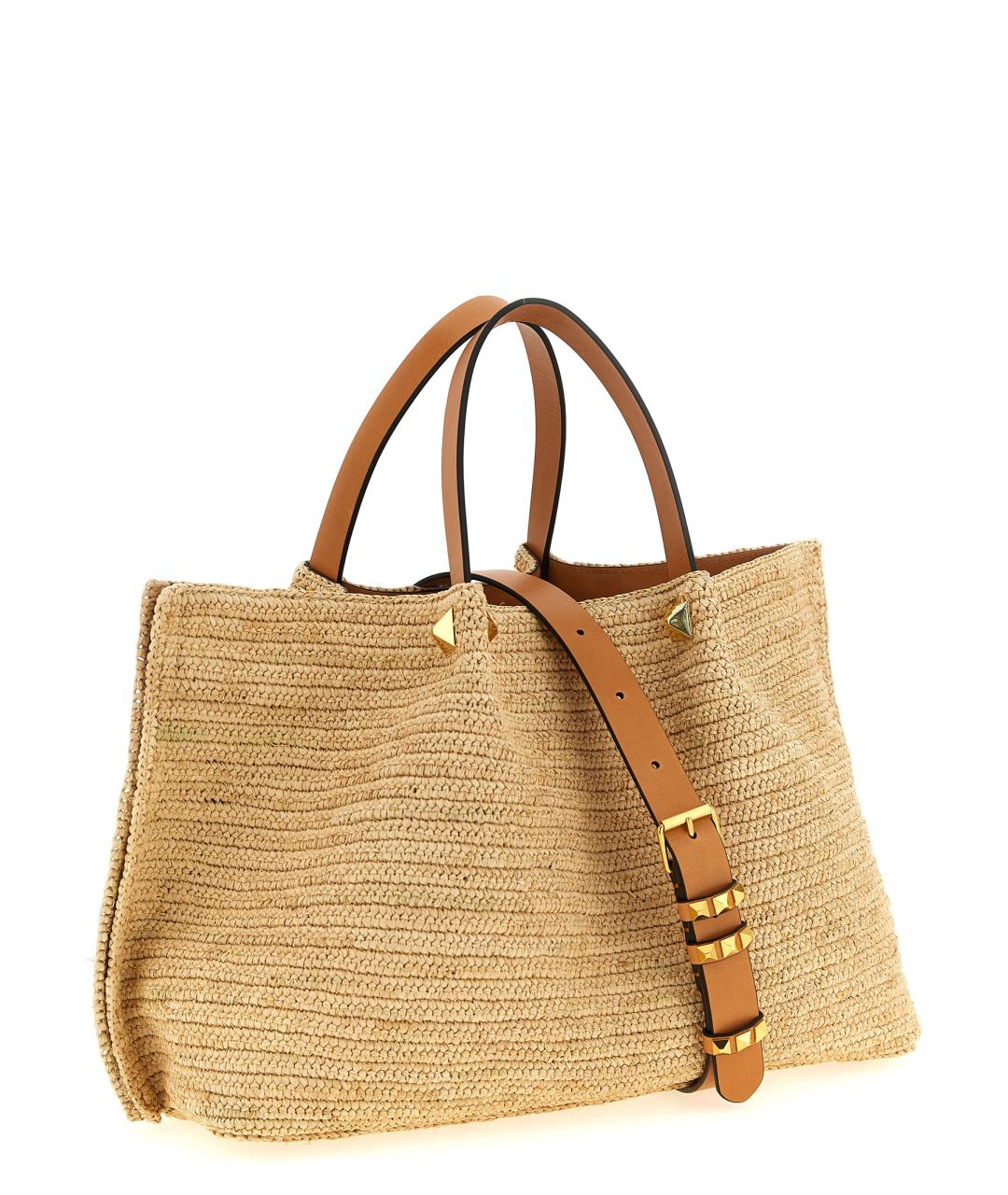 VALENTINO Бежевая пелетеная сумка тоут, фото 2