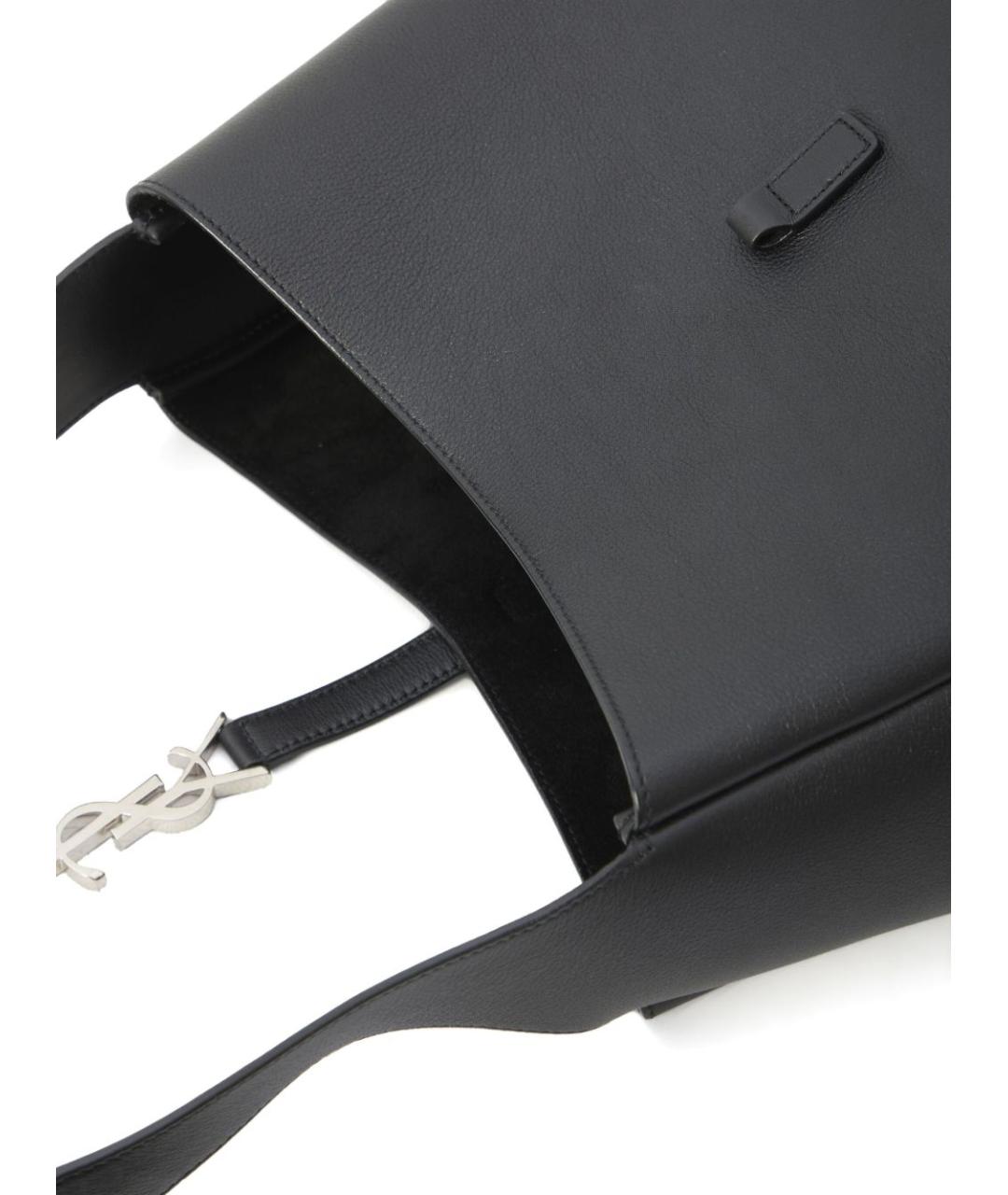 SAINT LAURENT Черная кожаная сумка через плечо, фото 4