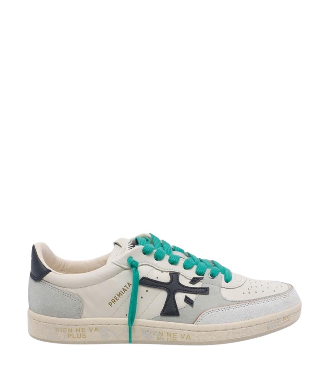 PREMIATA Белые кожаные низкие кроссовки / кеды, фото 1