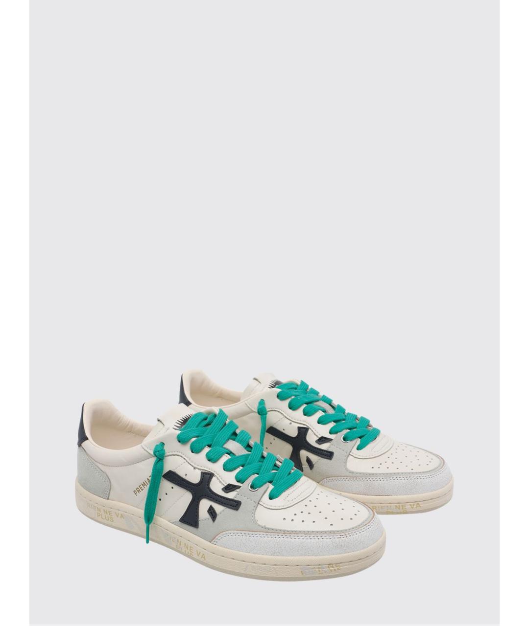 PREMIATA Белые кожаные низкие кроссовки / кеды, фото 2