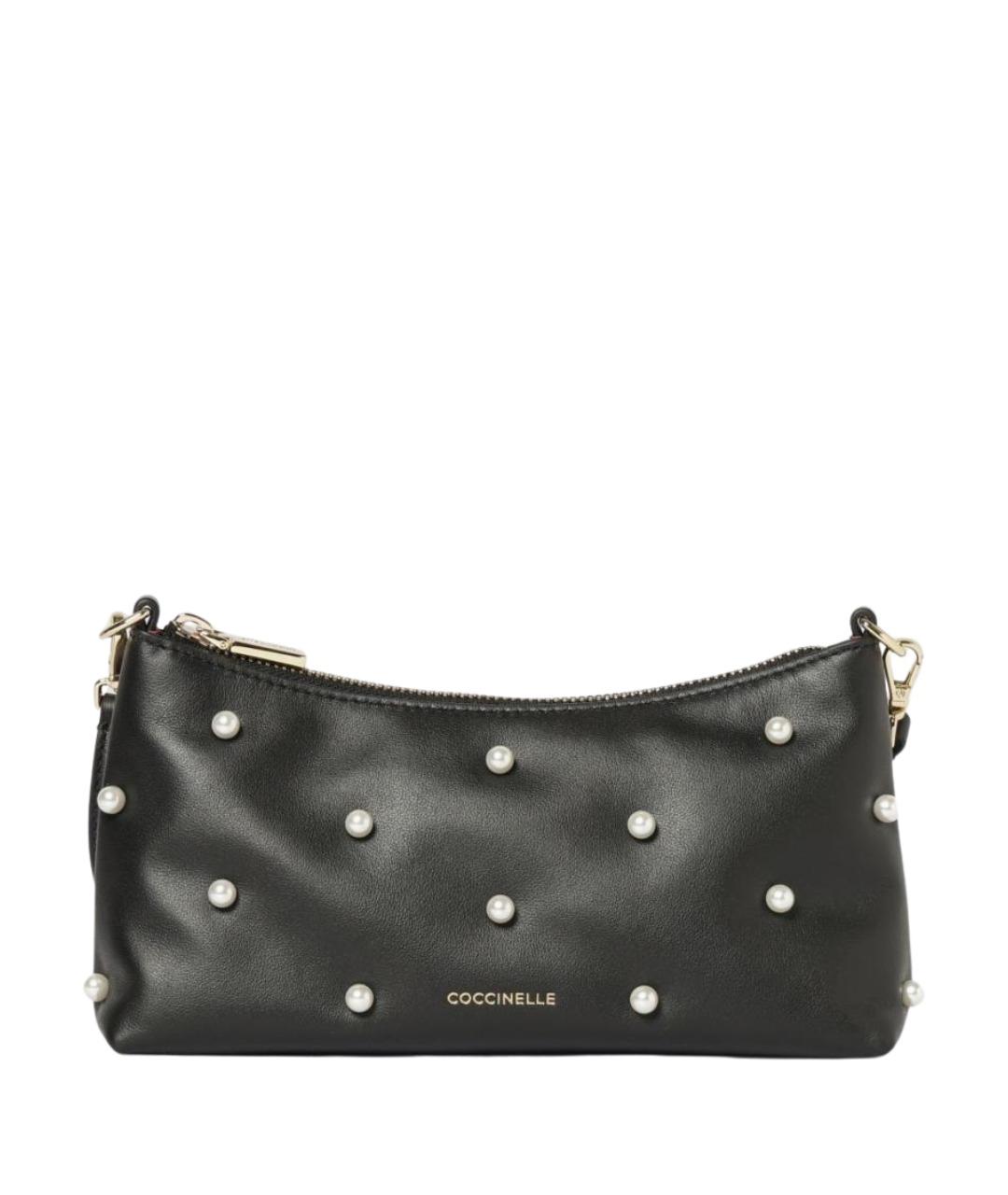 COCCINELLE Черная кожаная сумка через плечо, фото 1