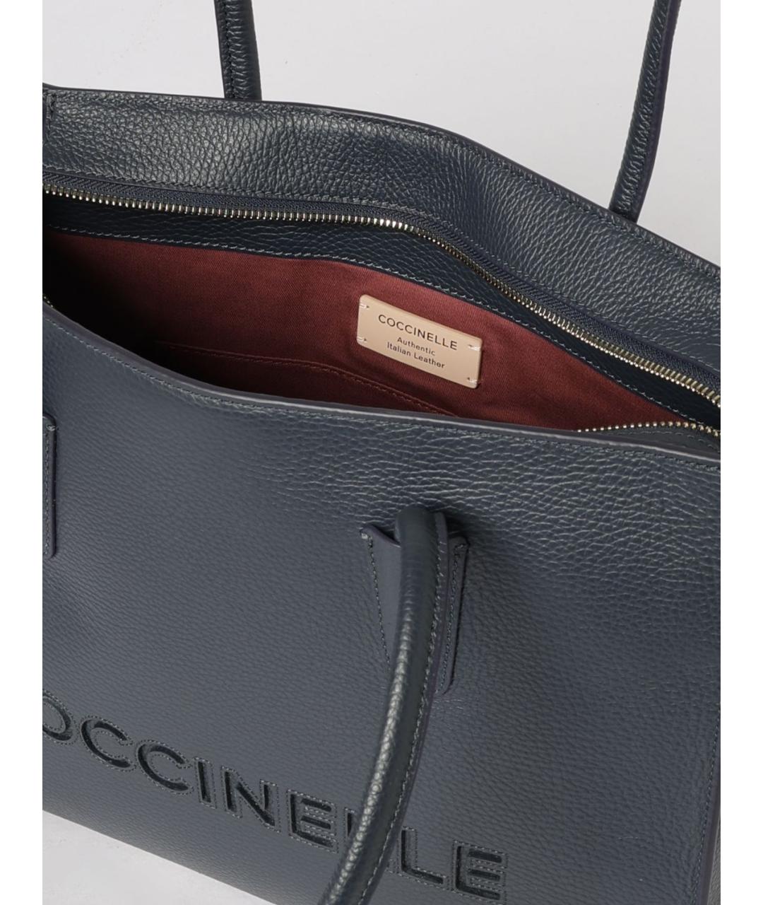 COCCINELLE Синяя кожаная сумка через плечо, фото 3