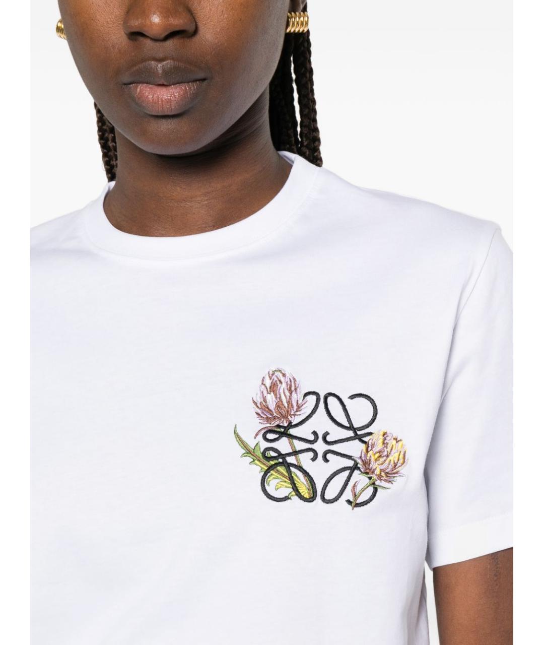 LOEWE Белая хлопковая футболка, фото 3