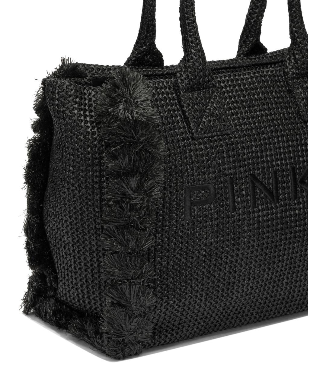 PINKO Черная синтетическая сумка тоут, фото 4