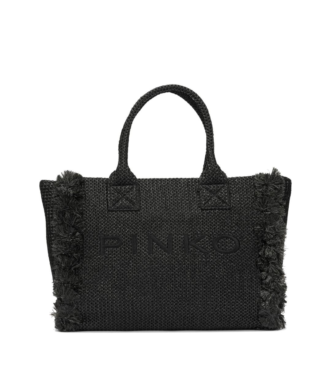 PINKO Черная синтетическая сумка тоут, фото 1