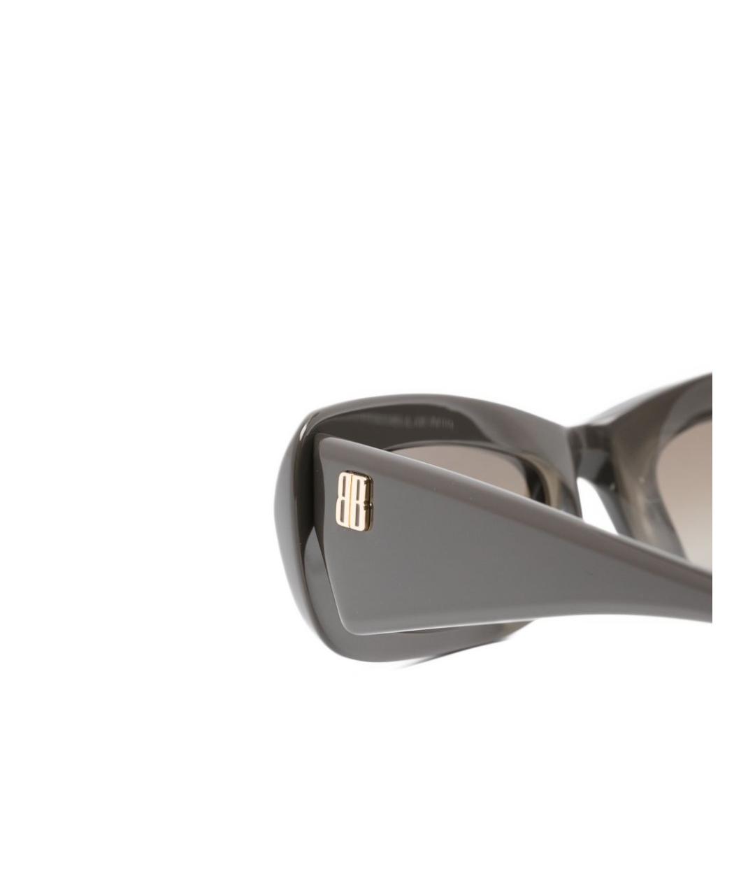 BALENCIAGA Коричневые пластиковые солнцезащитные очки, фото 3