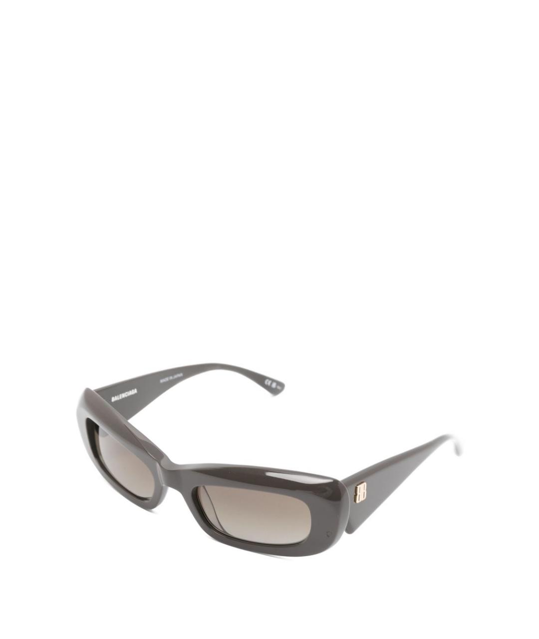 BALENCIAGA Коричневые пластиковые солнцезащитные очки, фото 1