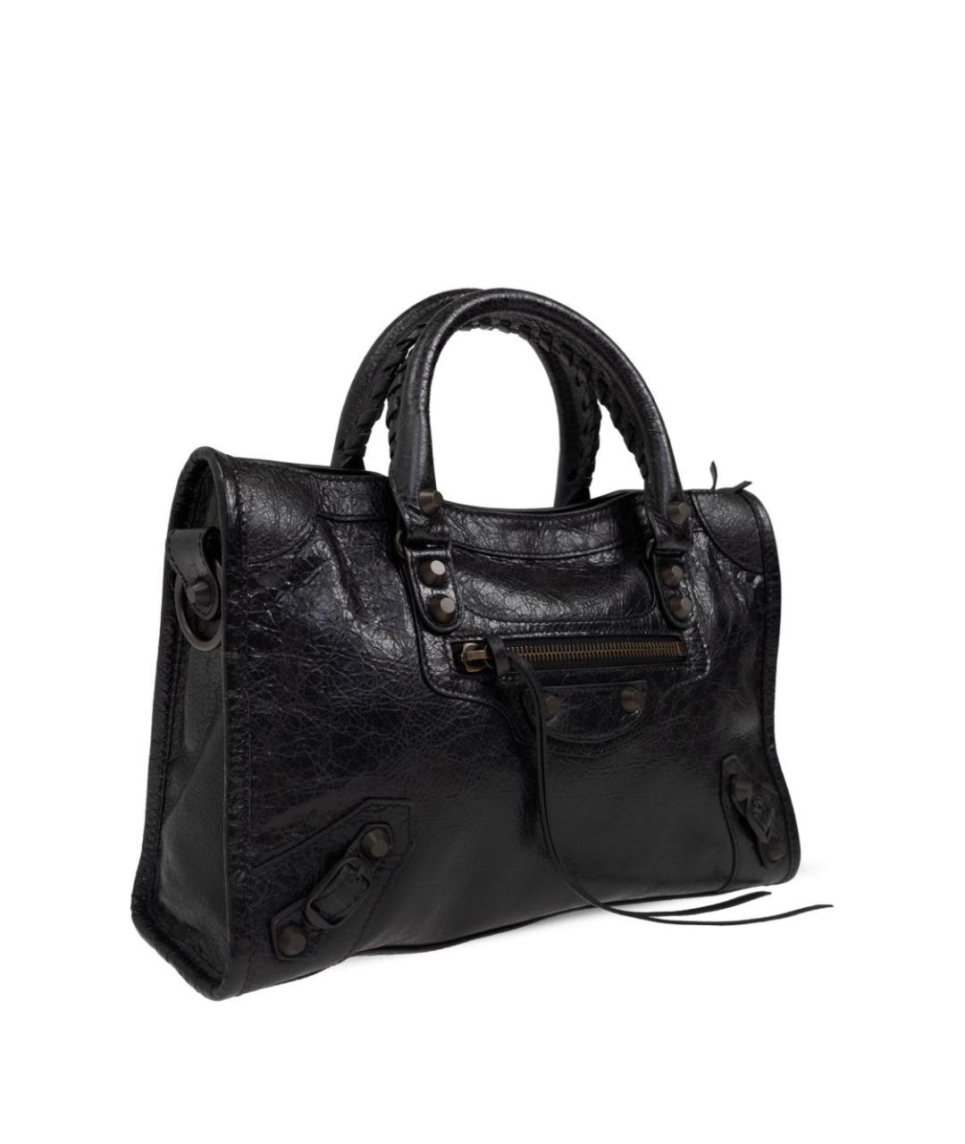 BALENCIAGA Черная кожаная сумка через плечо, фото 4