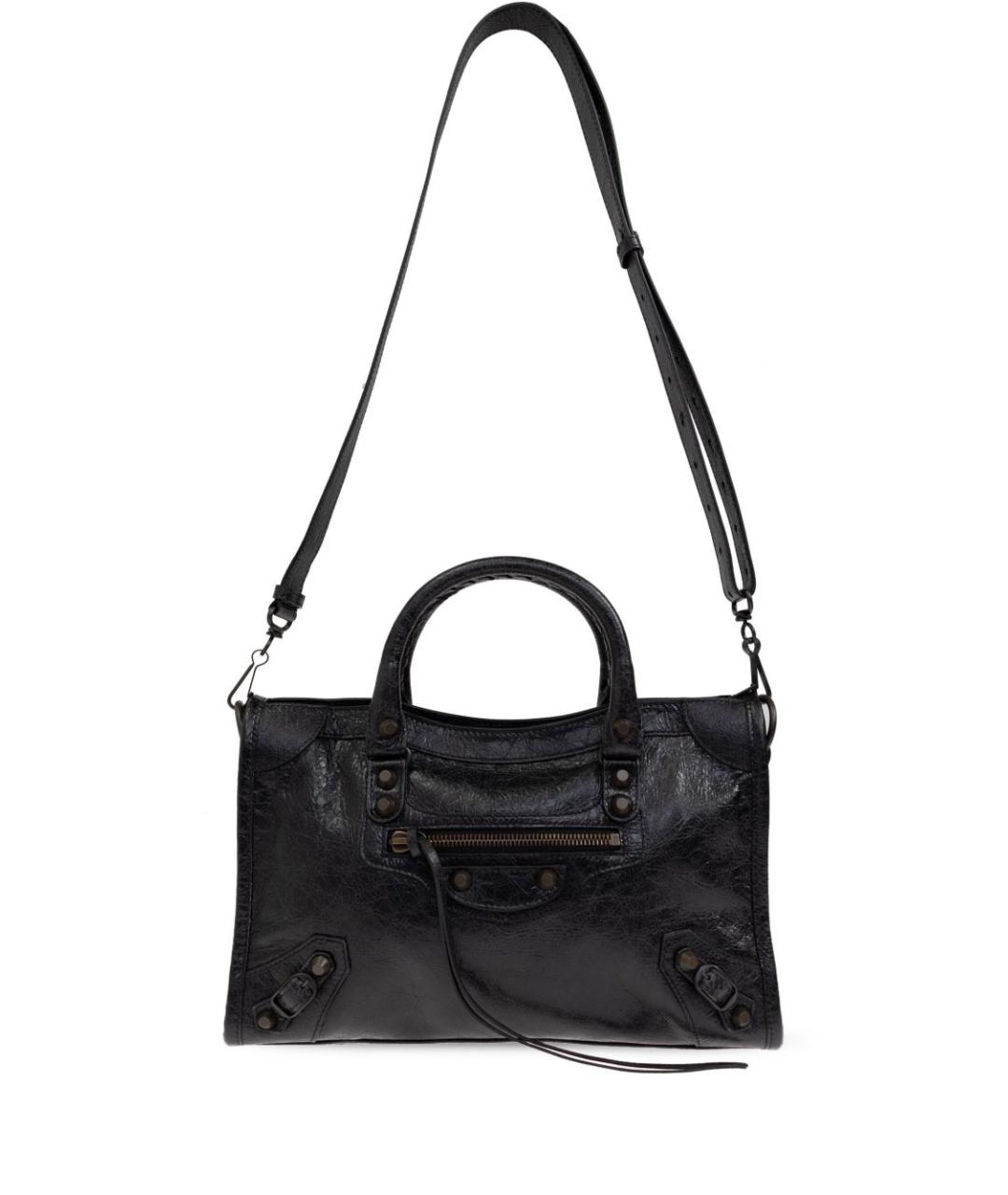 BALENCIAGA Черная кожаная сумка через плечо, фото 1