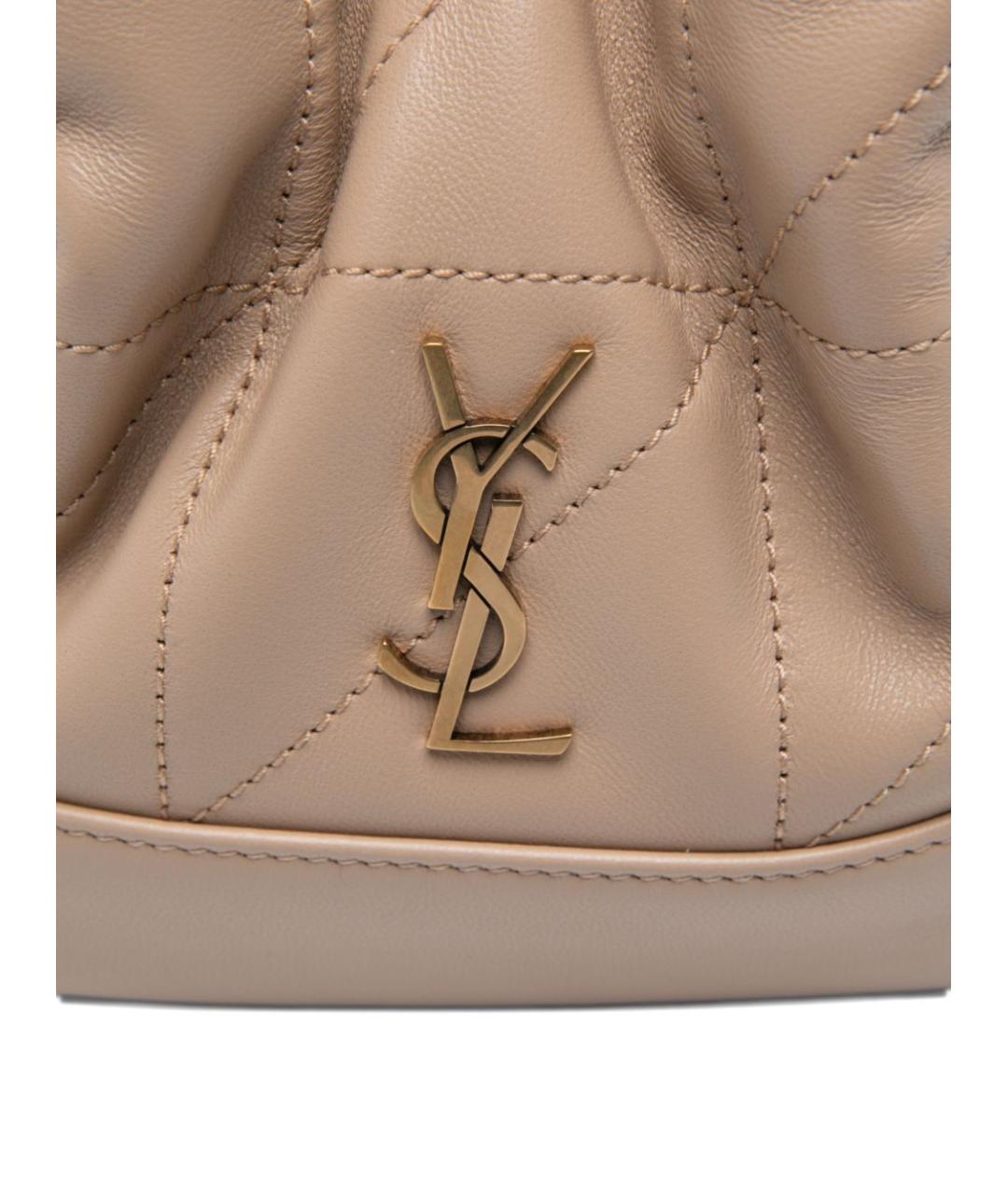 SAINT LAURENT Бежевая кожаная сумка тоут, фото 3
