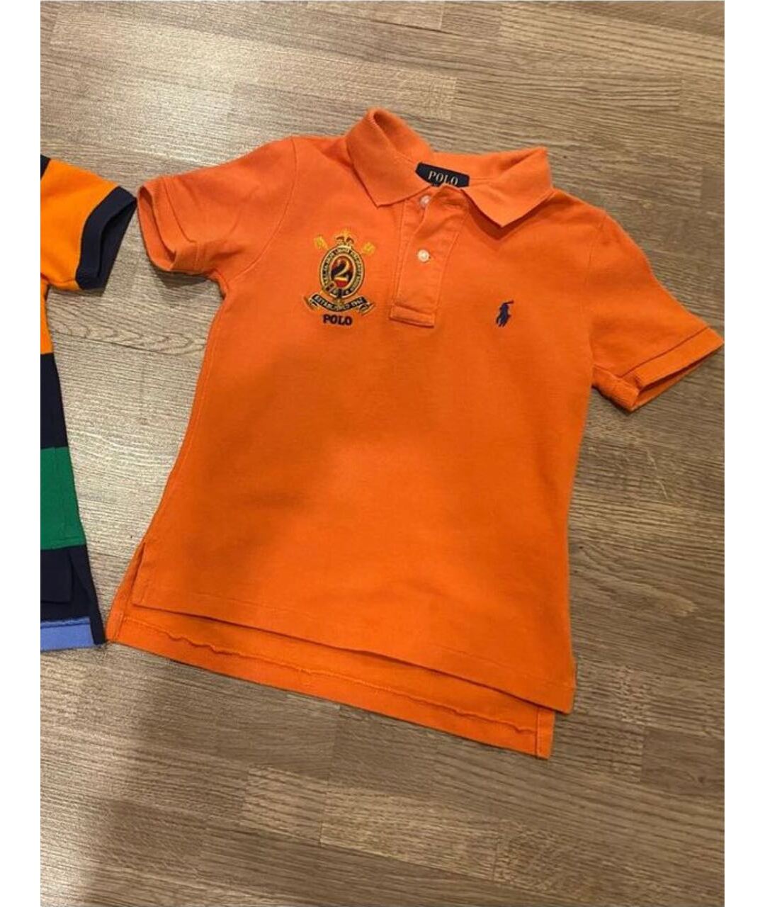 POLO RALPH LAUREN Оранжевая хлопковая детская футболка, фото 2