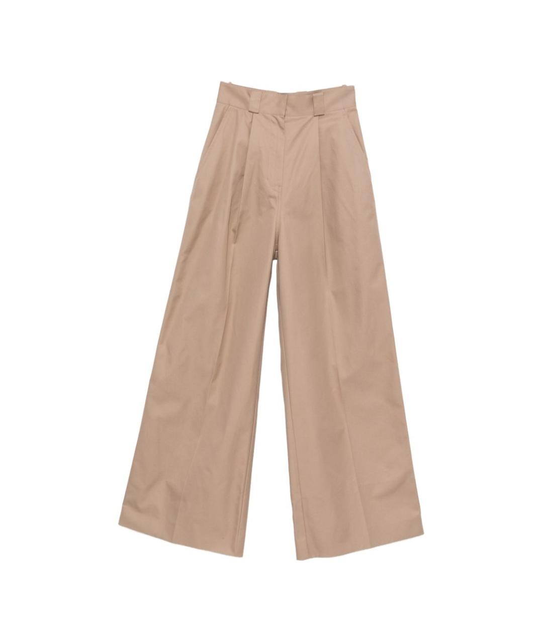 BALENCIAGA Бежевые хлопковые прямые брюки, фото 1