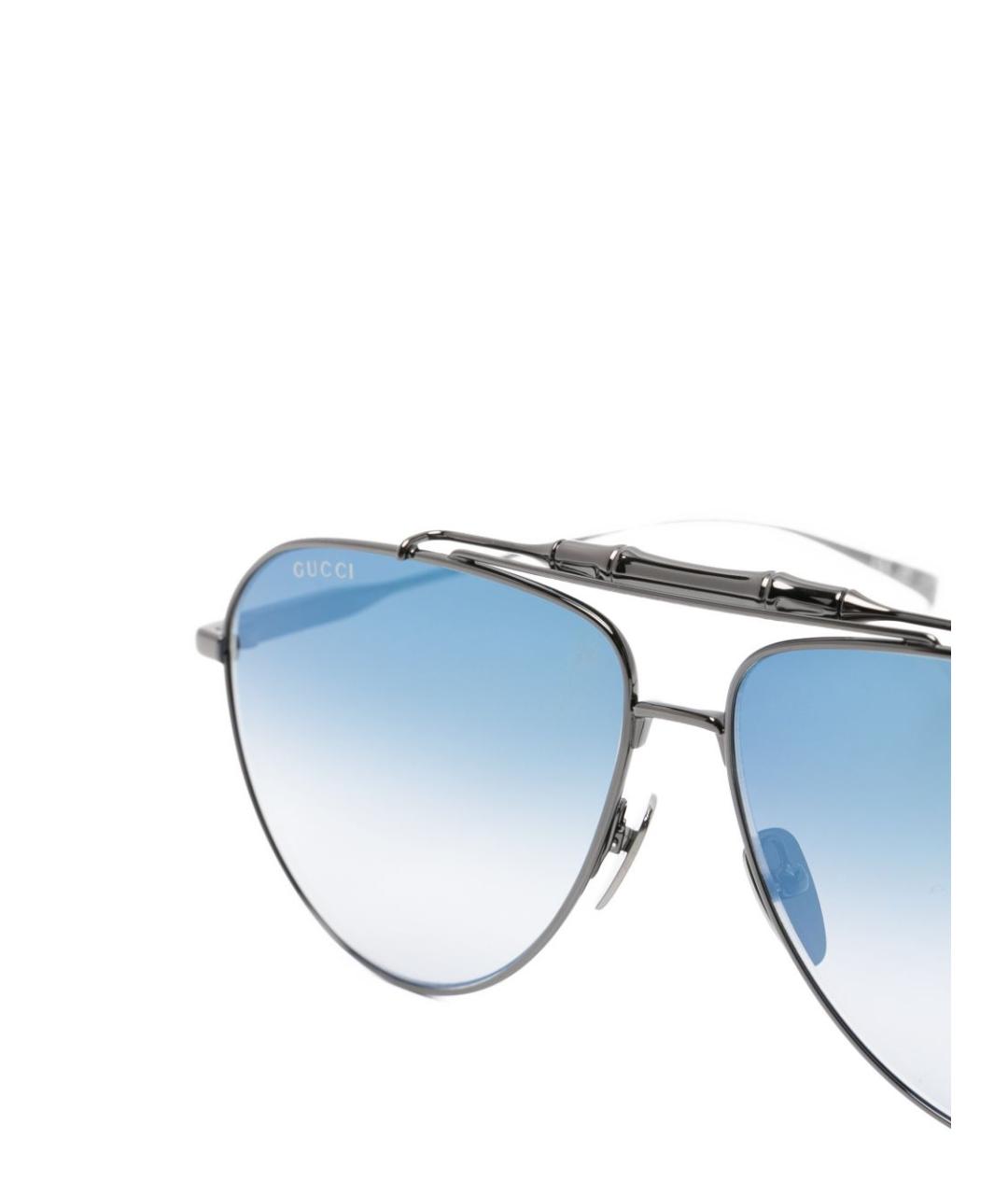 GUCCI Серые металлические солнцезащитные очки, фото 3