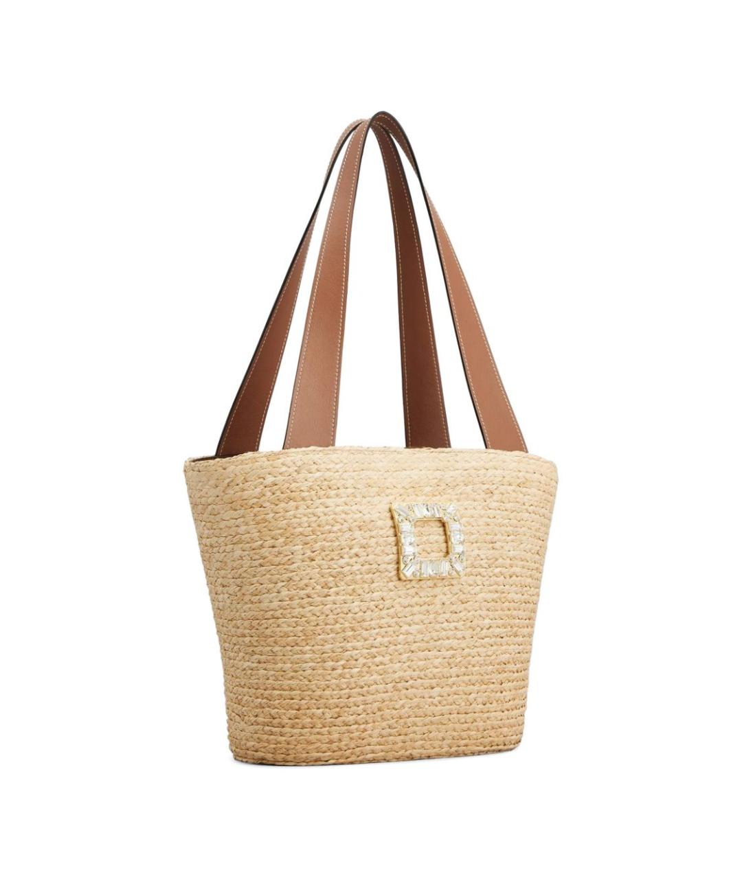 ROGER VIVIER Бежевая пелетеная сумка тоут, фото 4