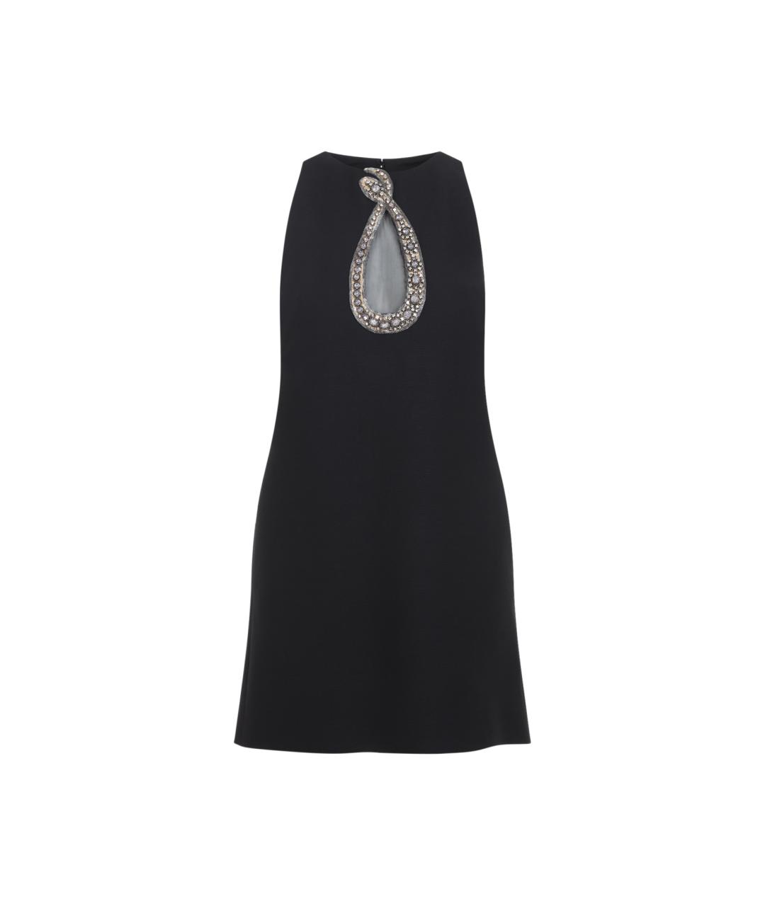 VALENTINO Черное шерстяное повседневное платье, фото 1