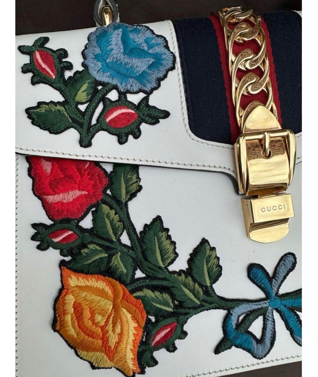 GUCCI Белая кожаная сумка с короткими ручками, фото 4