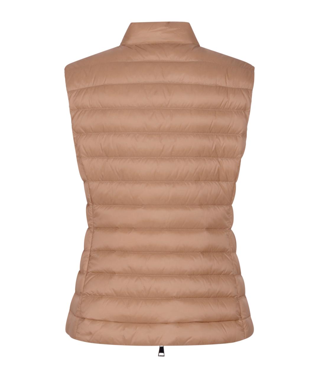 MONCLER Бежевый полиамидовый жилет, фото 2