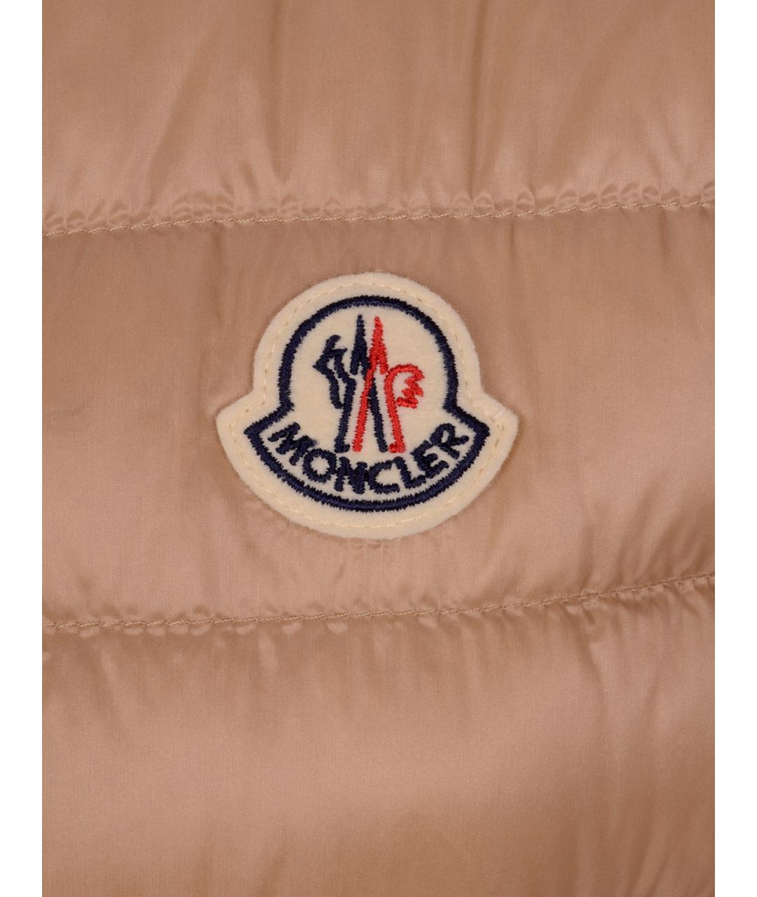 MONCLER Бежевый полиамидовый жилет, фото 3