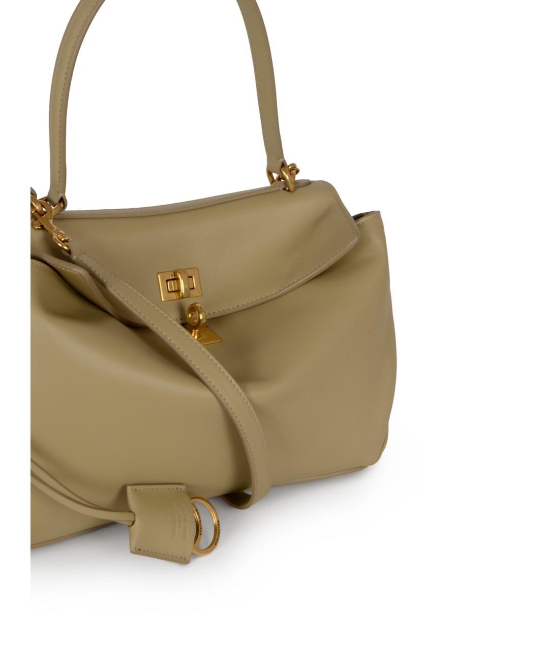 BALENCIAGA Бежевая кожаная сумка тоут, фото 5