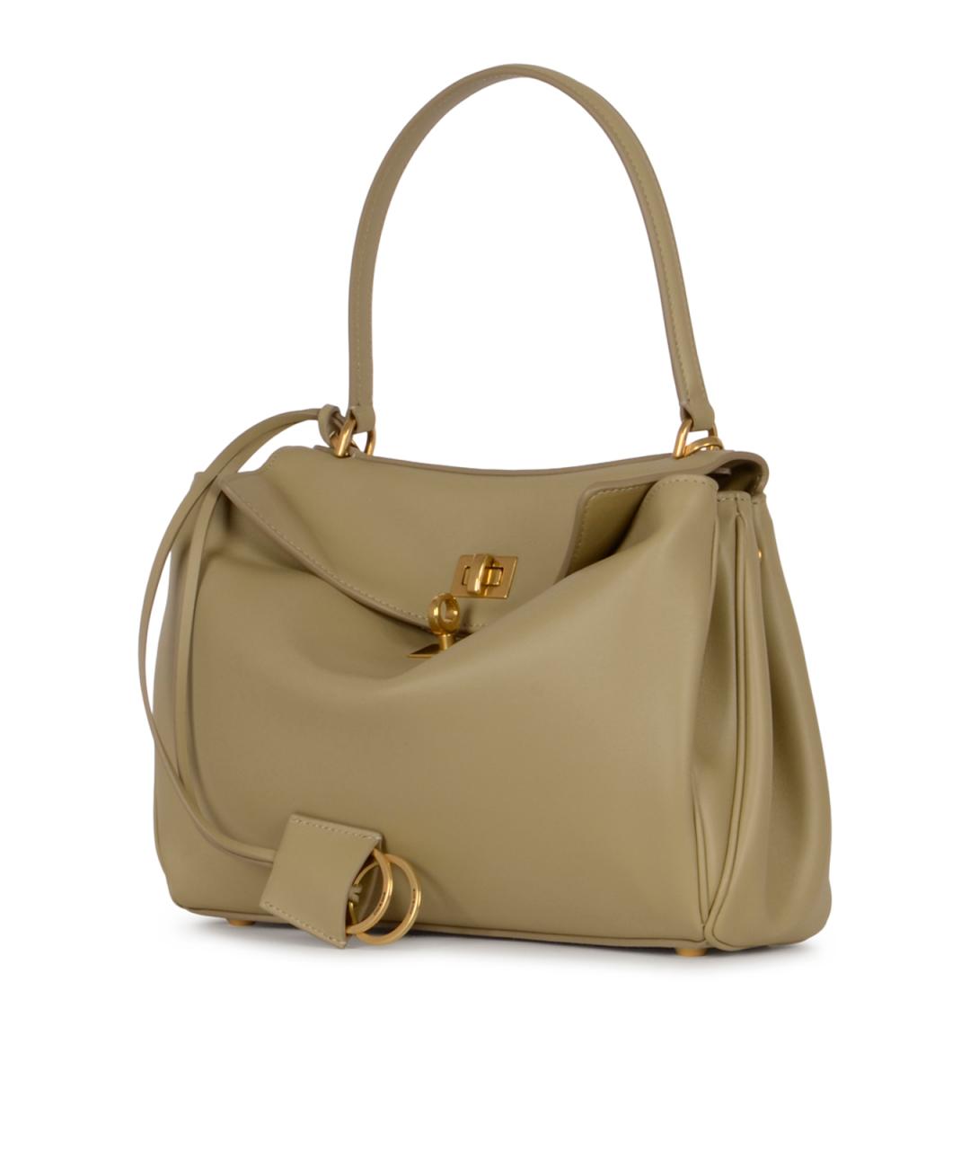 BALENCIAGA Бежевая кожаная сумка тоут, фото 2