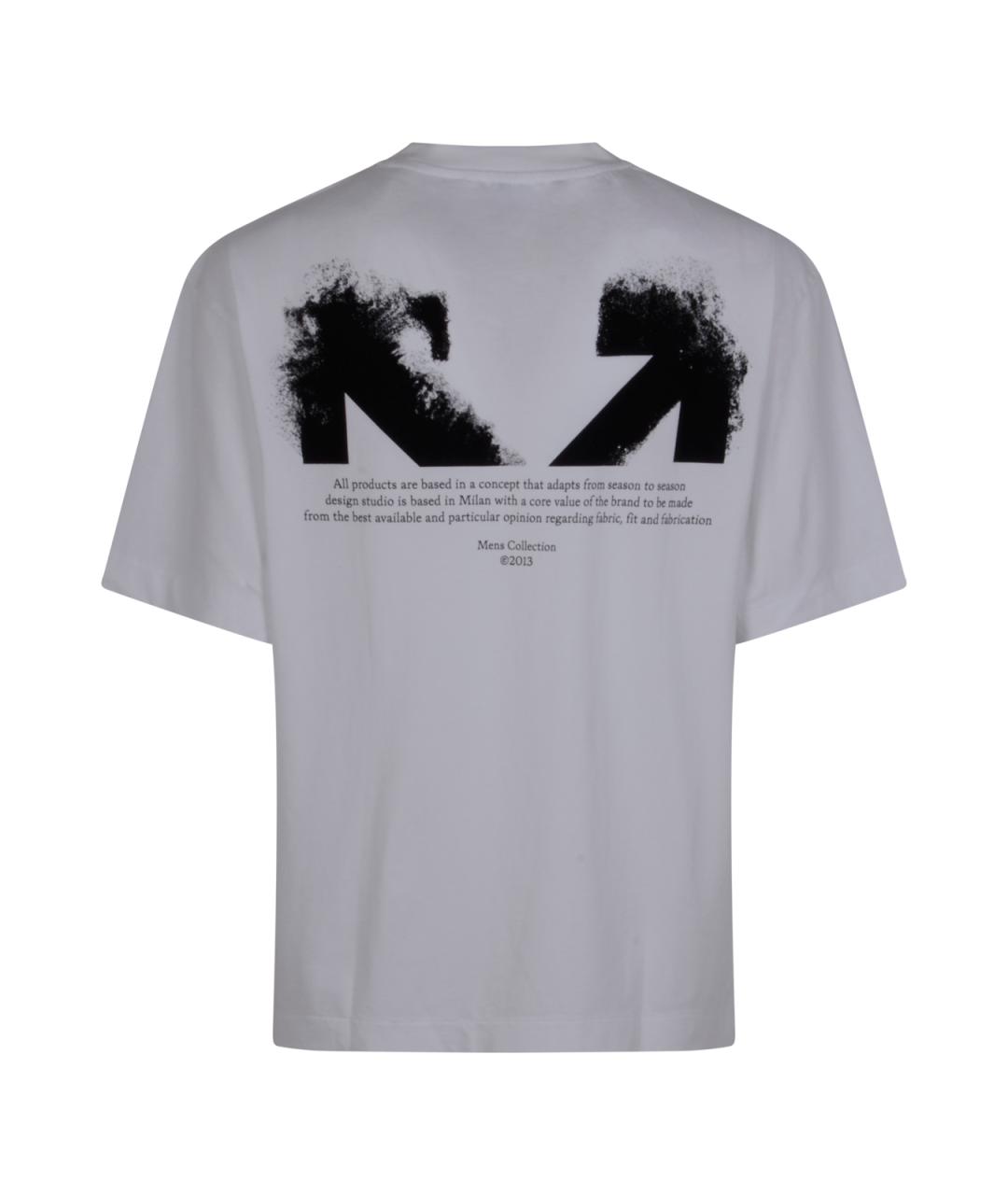 OFF-WHITE Белая хлопковая футболка, фото 2