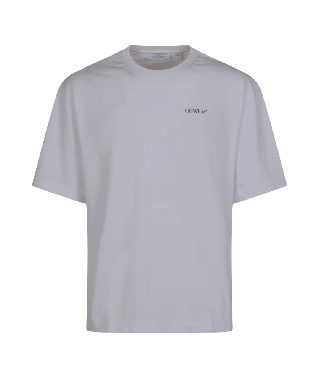 OFF-WHITE Белая хлопковая футболка, фото 4