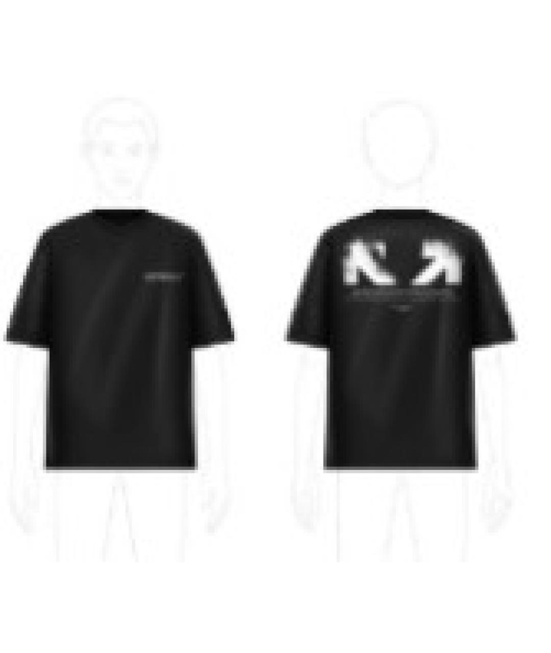 OFF-WHITE Черная хлопковая футболка, фото 3