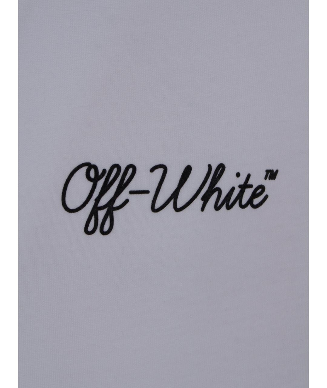 OFF-WHITE Белая хлопковая футболка, фото 3