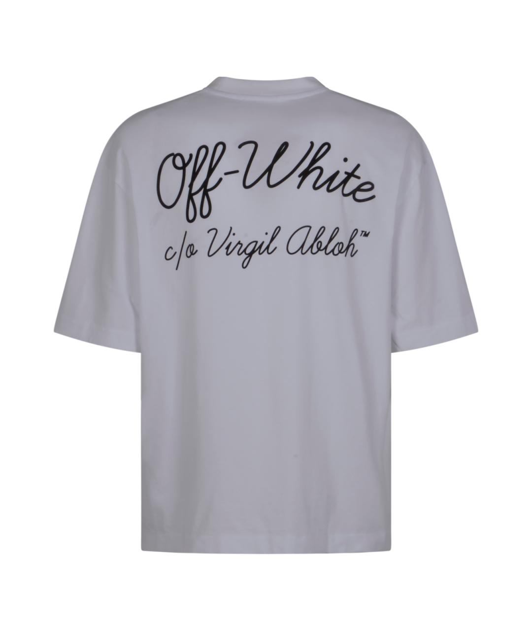 OFF-WHITE Белая хлопковая футболка, фото 2